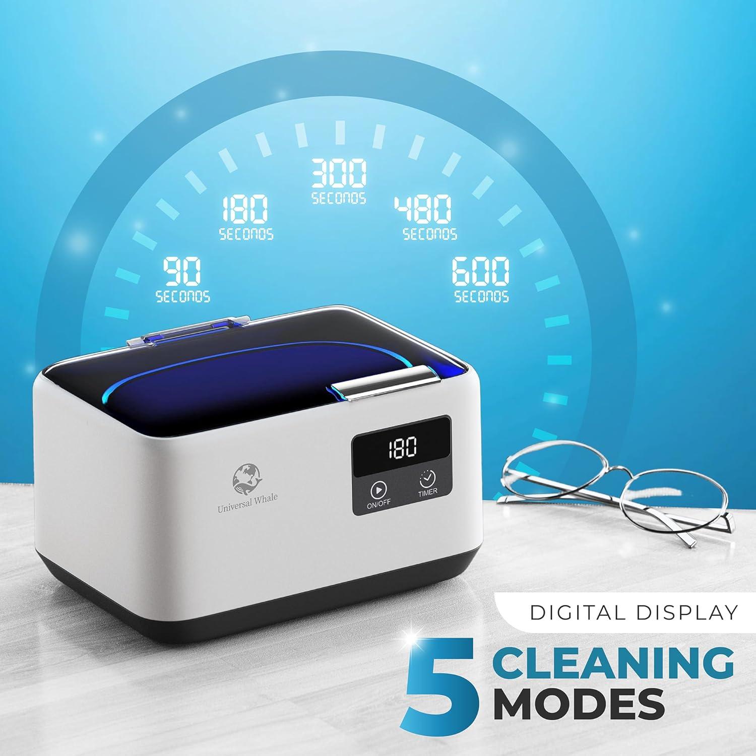 Limpiador Ultrasónico de Joyas Universal Whale 600ml 45kHz