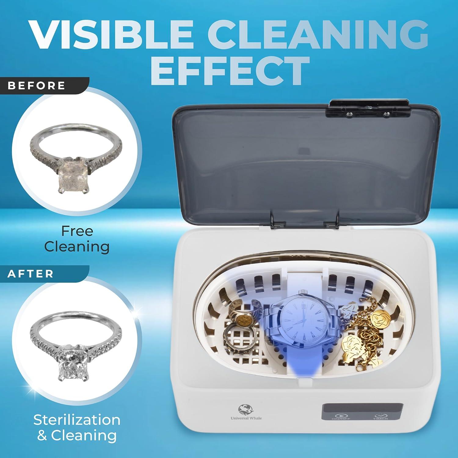 Limpiador Ultrasónico de Joyas Universal Whale 600ml 45kHz