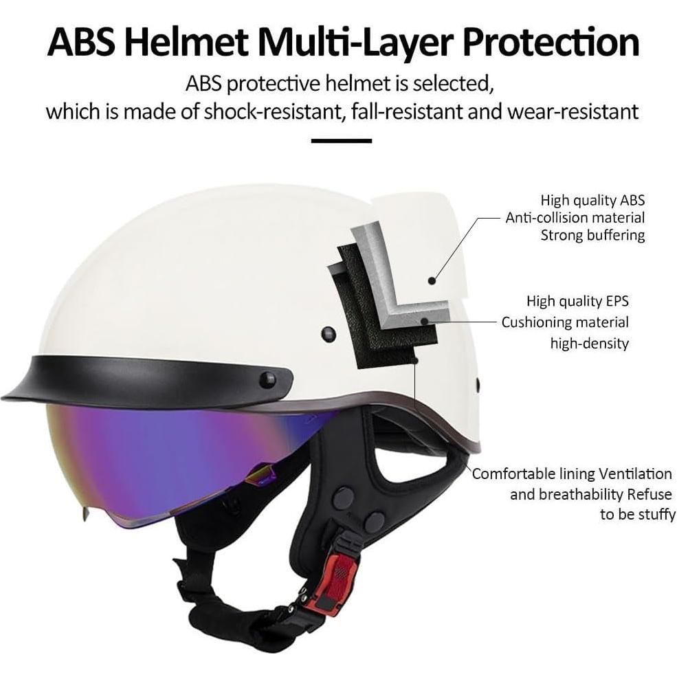 Casco Retro Moto HALYING XXL con Gafas