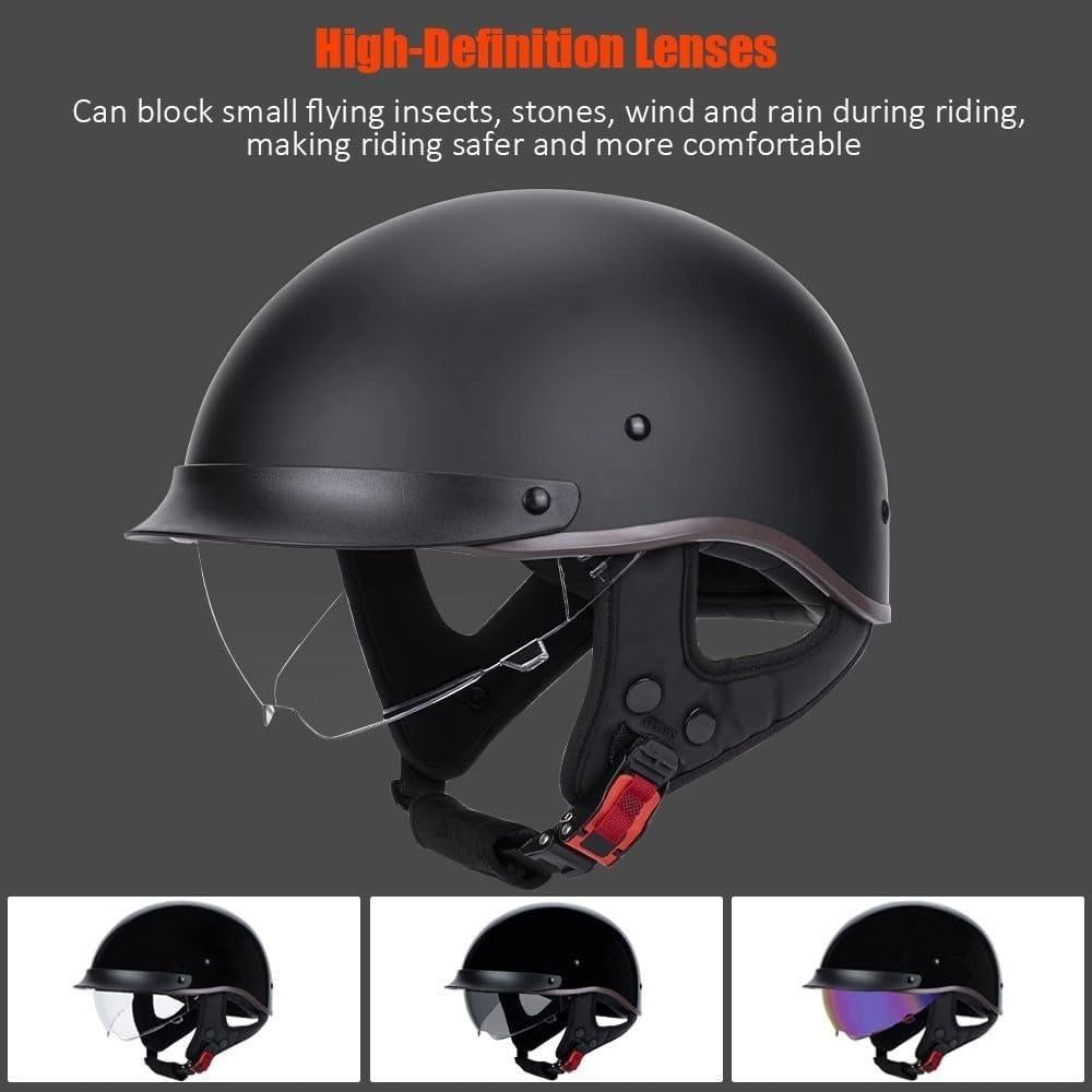 Casco Retro Moto HALYING XXL con Gafas