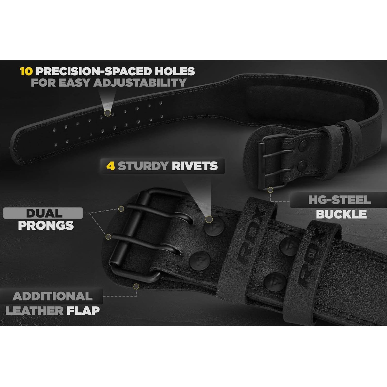 Cinturón de levantamiento RDX 2XL Negro 10cm soporte lumbar