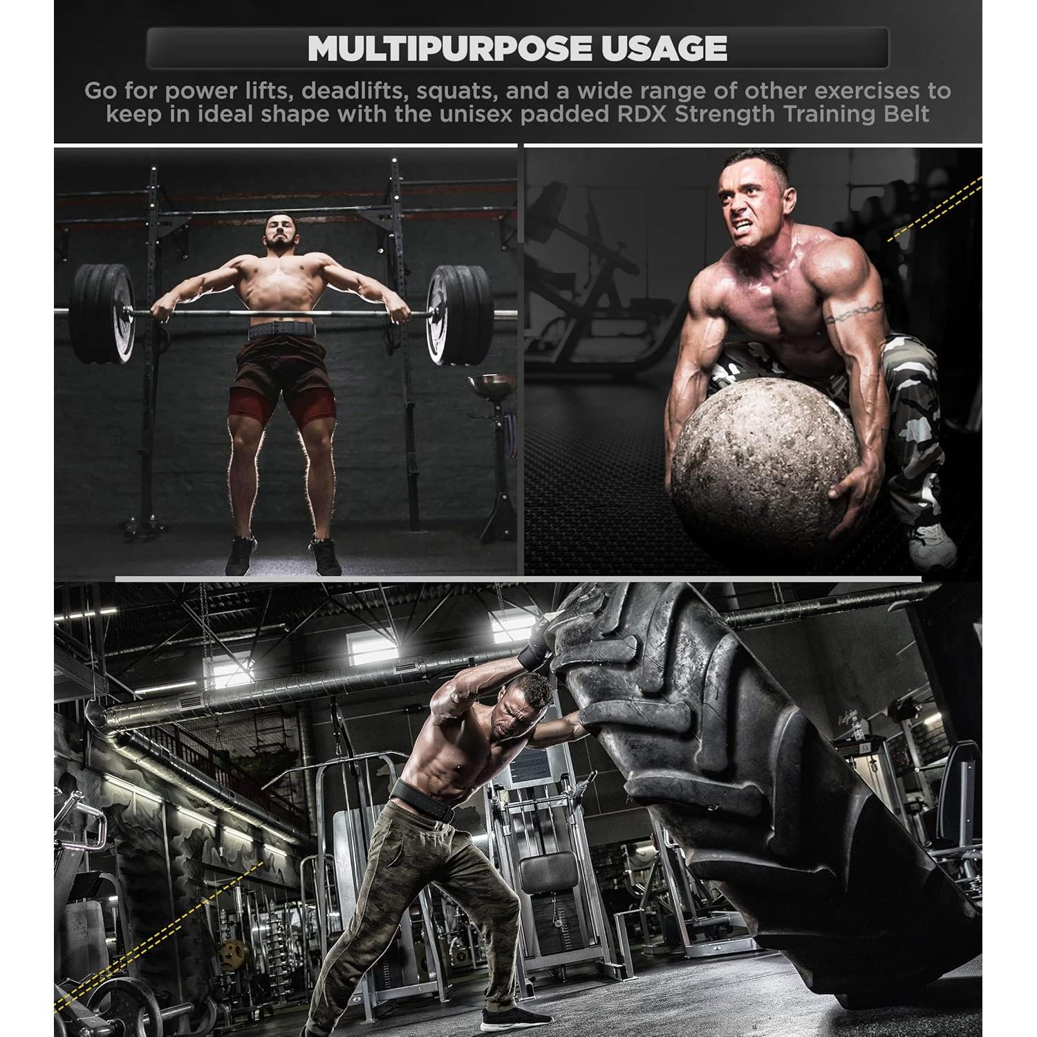 Cinturón de levantamiento RDX 2XL Negro 10cm soporte lumbar