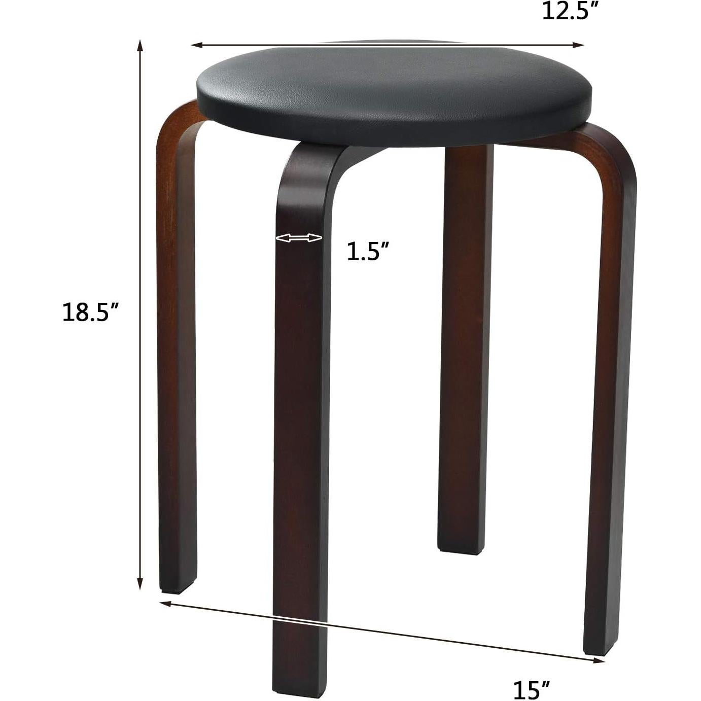 Conjunto de 4 Taburetes de Bar Hysache Acolchados Negros