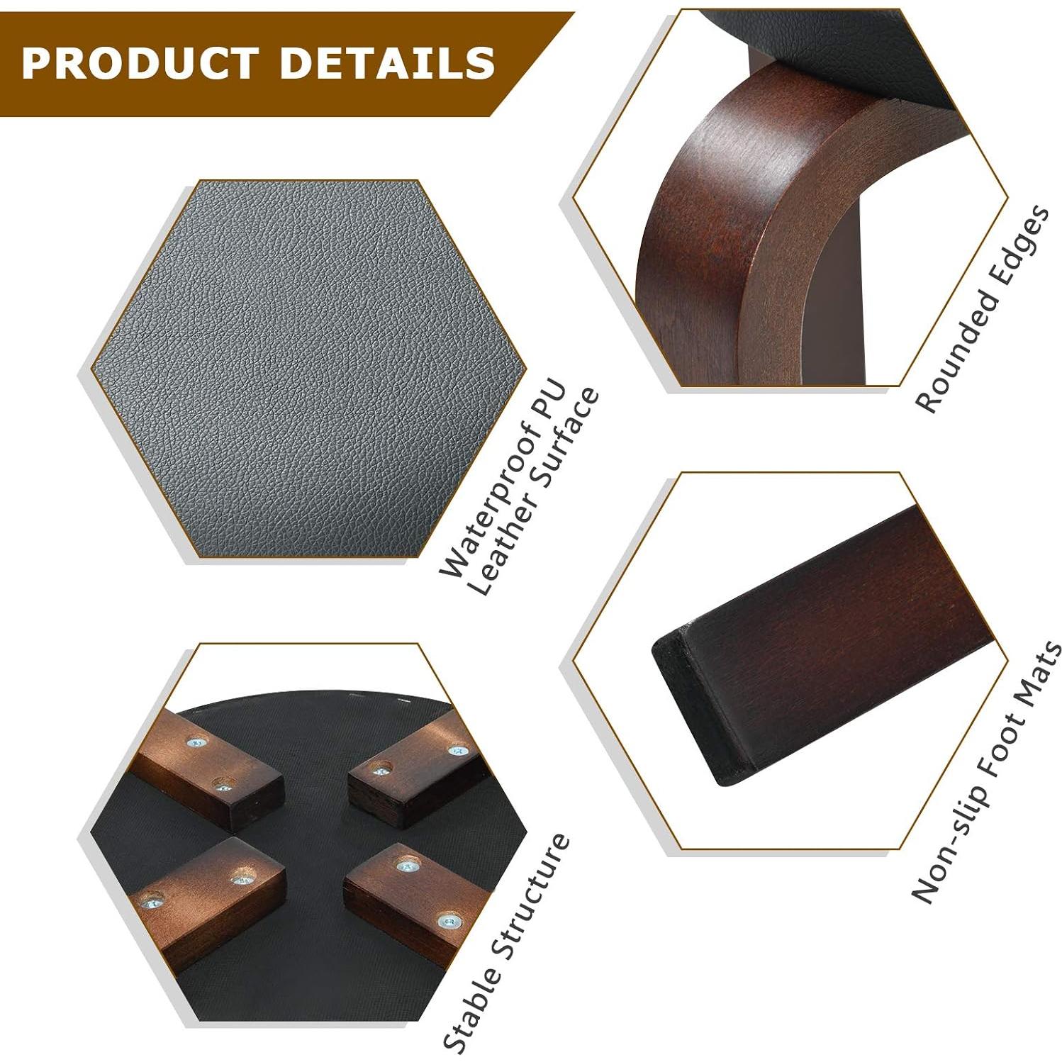 Conjunto de 4 Taburetes de Bar Hysache Acolchados Negros