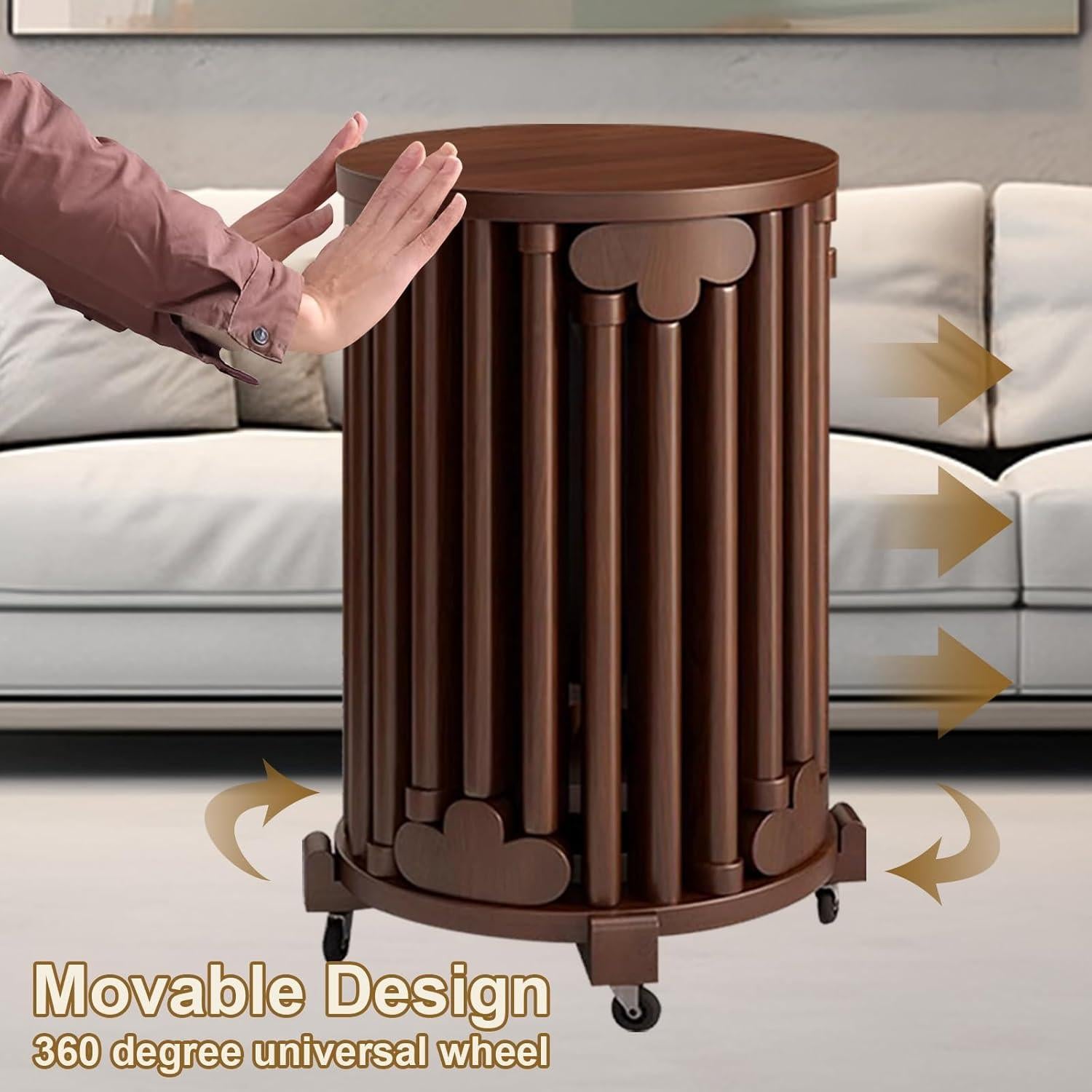 AMSXNOO Stackable Stools Set of 6, 6-in-1 Wood Stacking stools with Base, Multifunctional Seats for Kitchen Living Room Bedroom, No Assembly (Walnut Colour, 14.17x14.17x24.8 in)