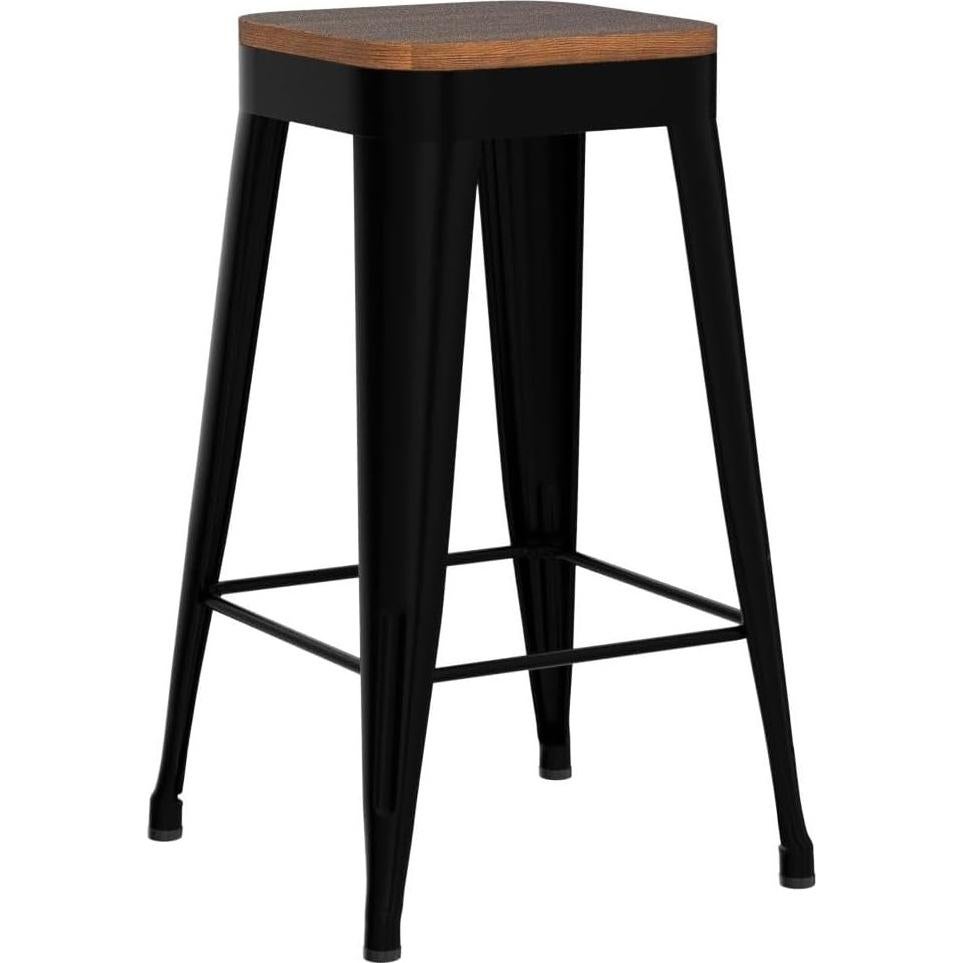 Juego de 2 Taburetes de Bar Modernos POINTANT 76.2 cm Negros