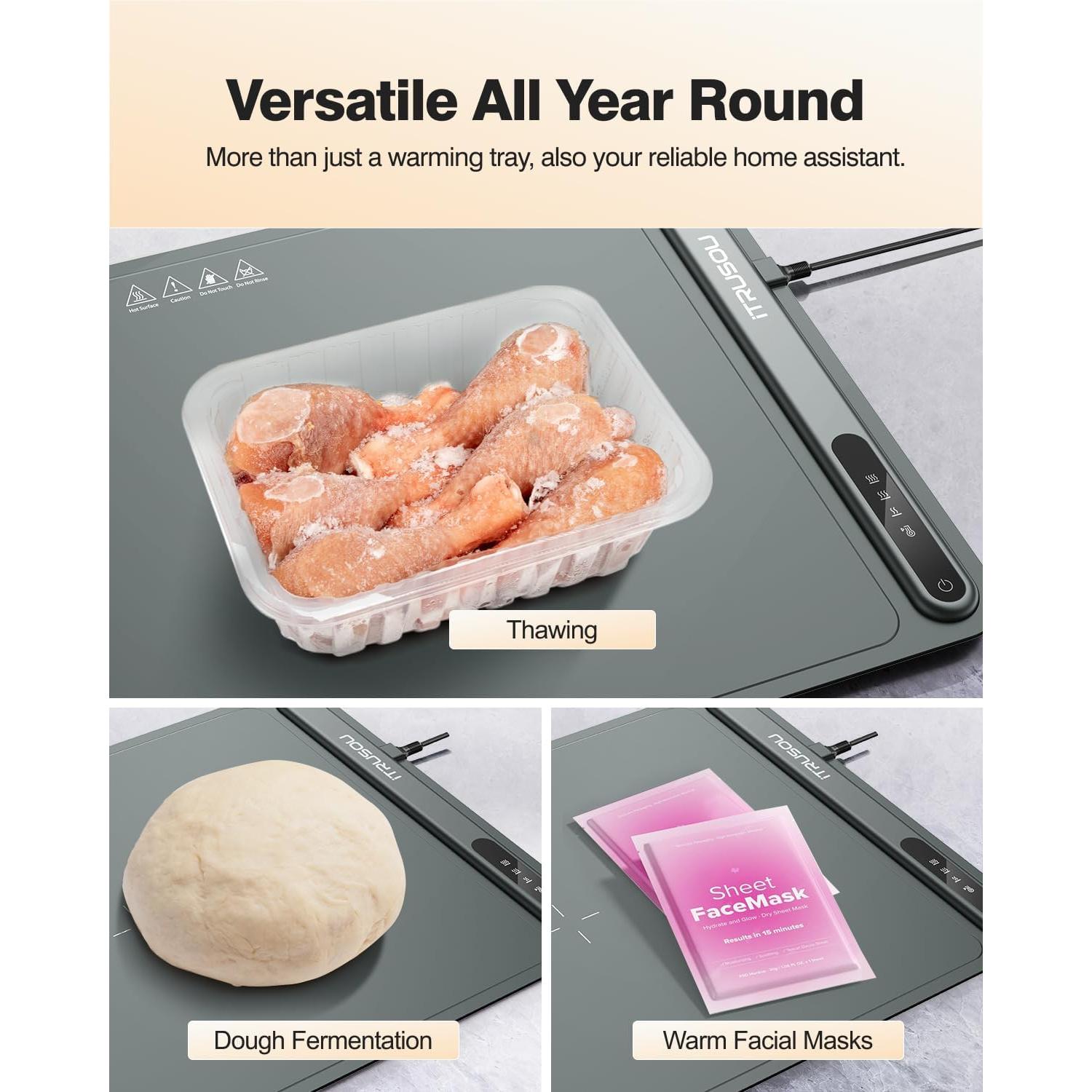 Bandeja Calentadora Eléctrica iTRUSOU BW601 - 250W, 3 Temperaturas