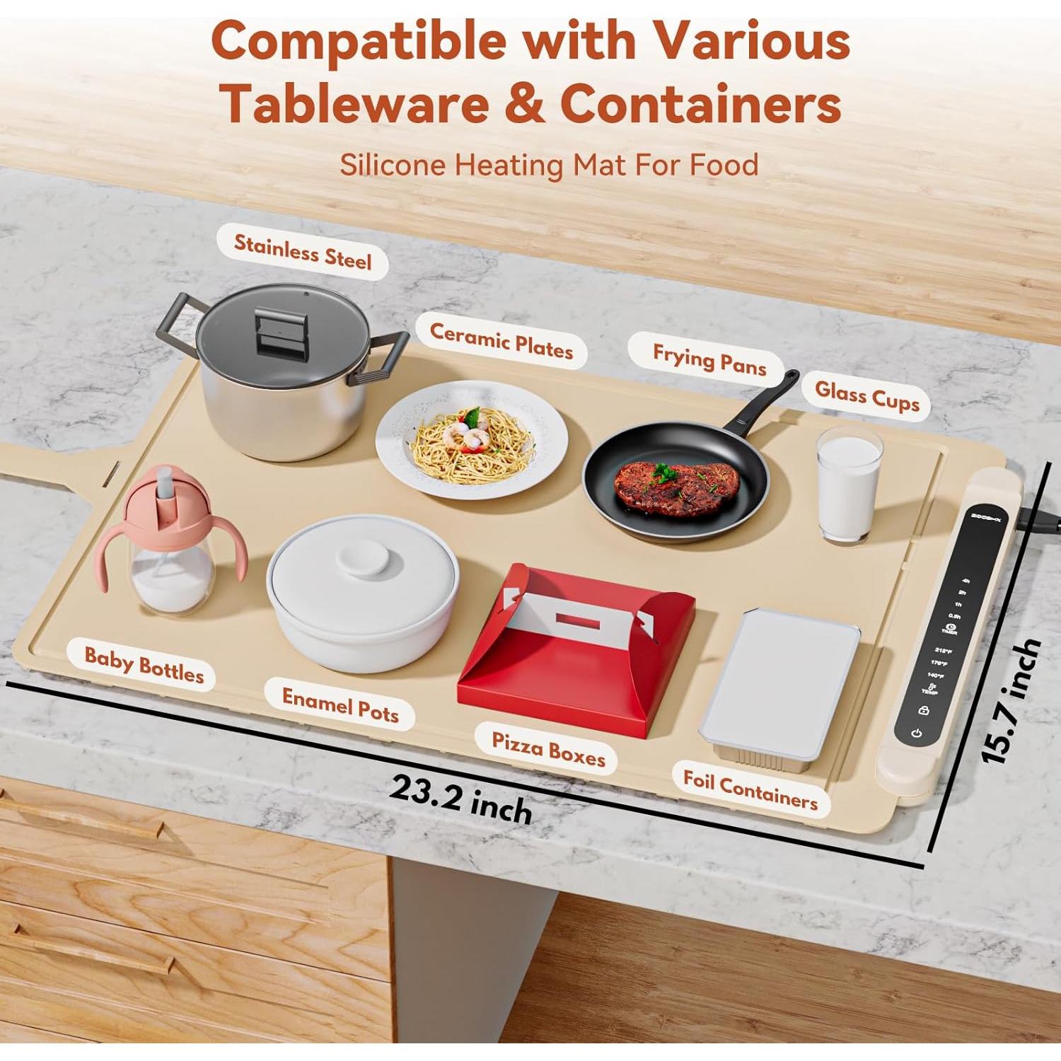 Alfombrilla Calentadora de Comida ZCJSHX 60x40 cm Silicona