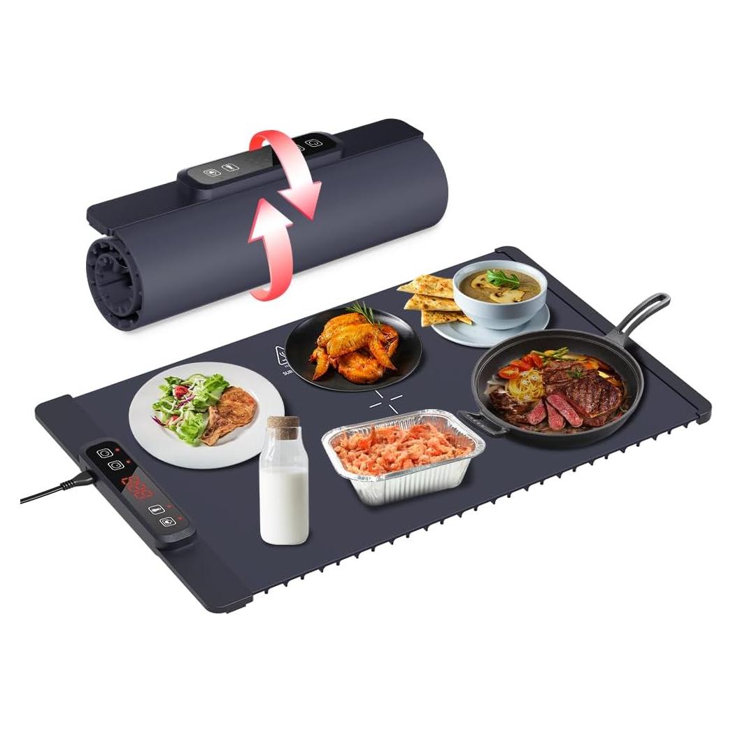 Bandeja Calentadora Eléctrica YUNRUO 300W Silicona Plegable