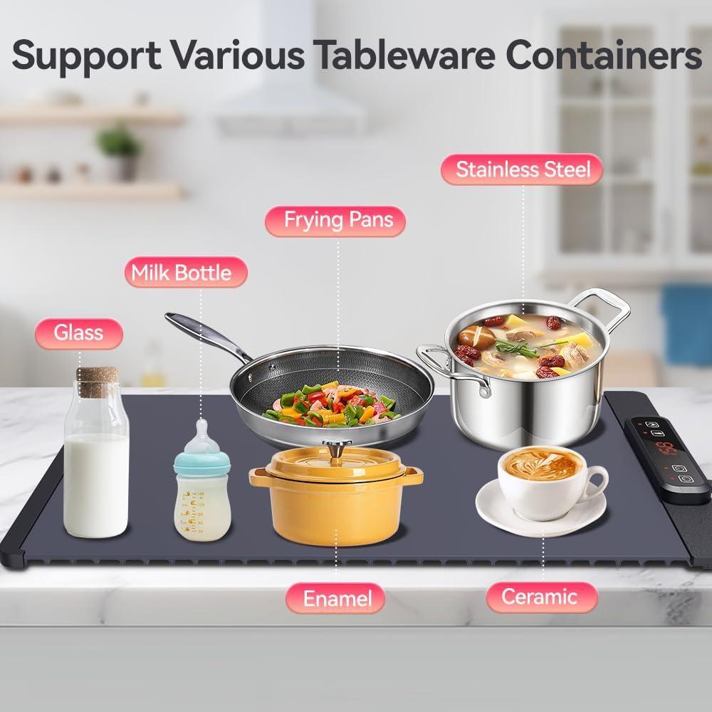 Bandeja Calentadora Eléctrica YUNRUO 300W Silicona Plegable