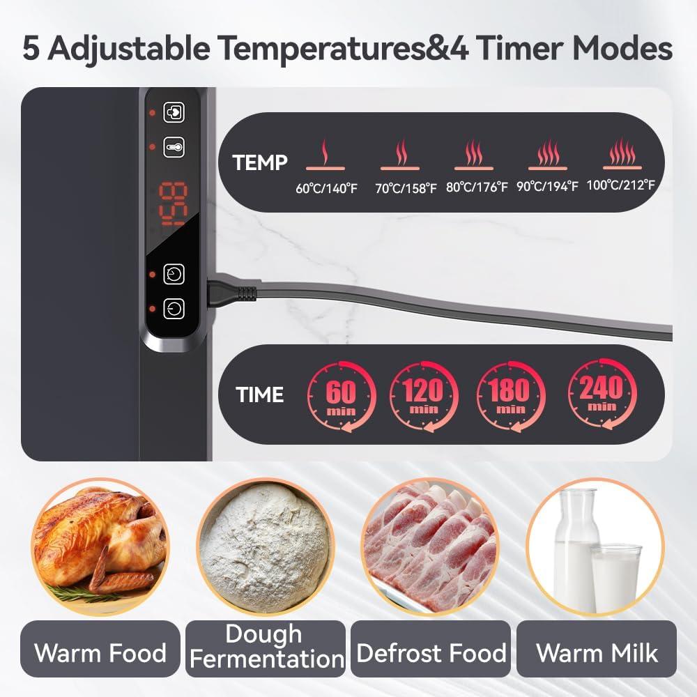 Bandeja Calentadora Eléctrica YUNRUO 300W Silicona Plegable