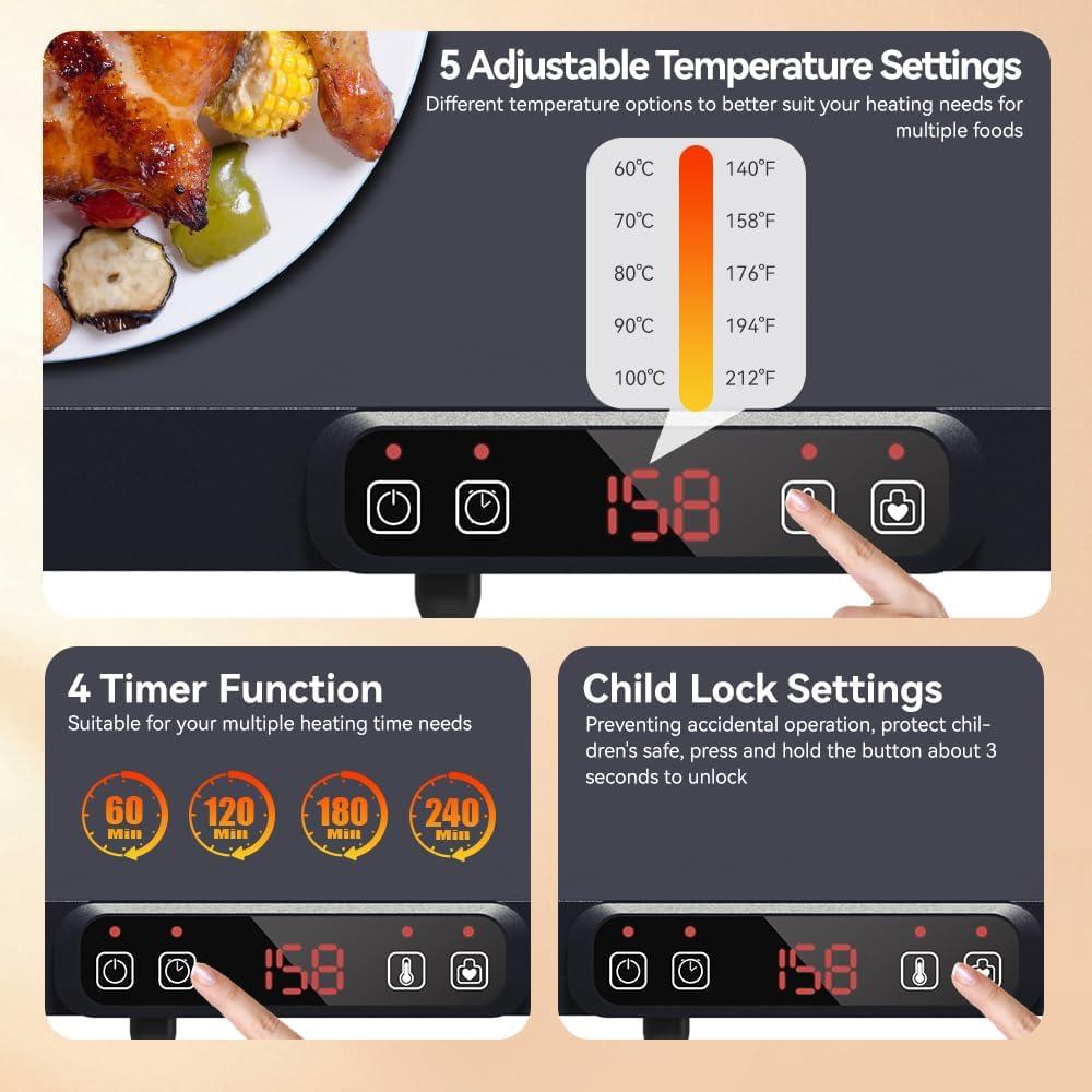 Alfombrilla Calentadora Eléctrica ZEXIYP 300W Plegable 5 Temperaturas