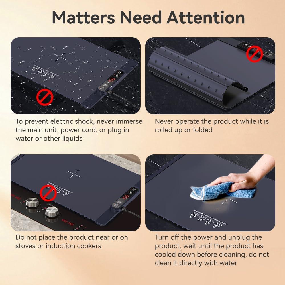 Alfombrilla Calentadora Eléctrica ZEXIYP 300W Plegable 5 Temperaturas