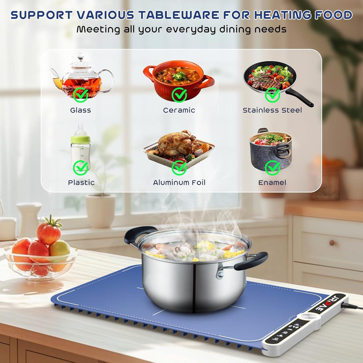 Alfombrilla Calentadora de Comida Jripae 60cm Azul Marino 330W