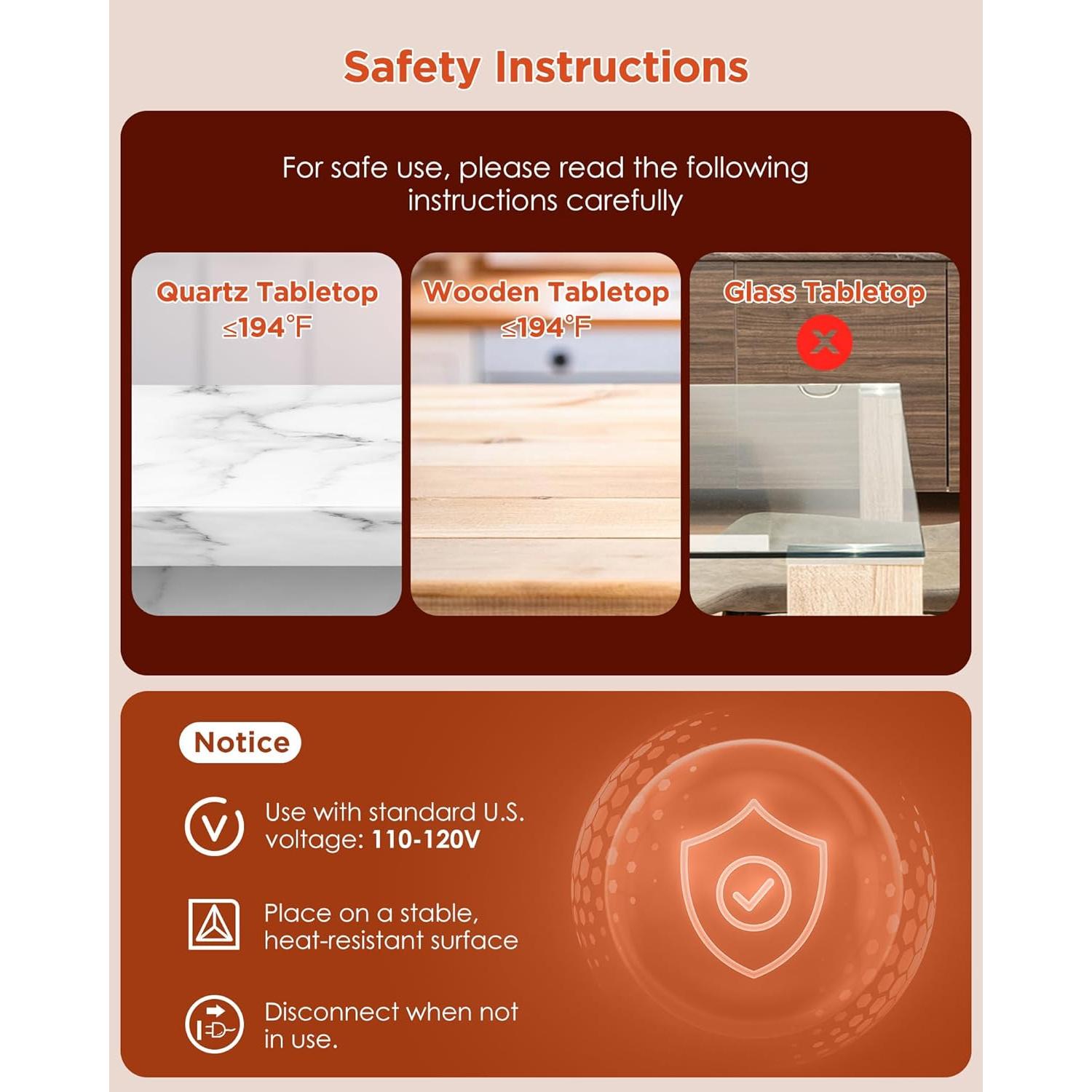 Alfombrilla Calentadora de Alimentos FEPPO 500W Ajustable 6 Niveles