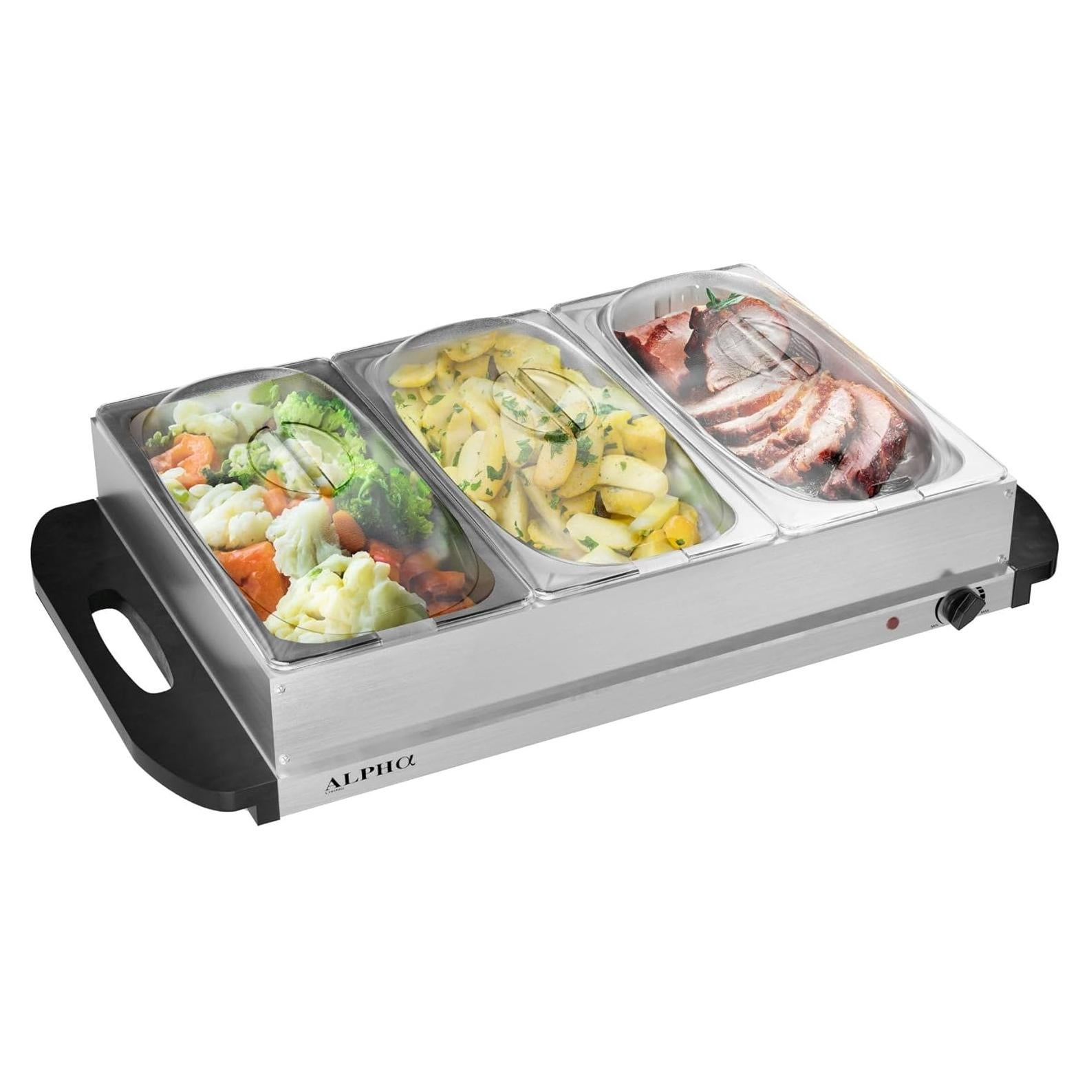 Calentador de Comida Eléctrico Alpha Living 3 Bandejas 2.5QT