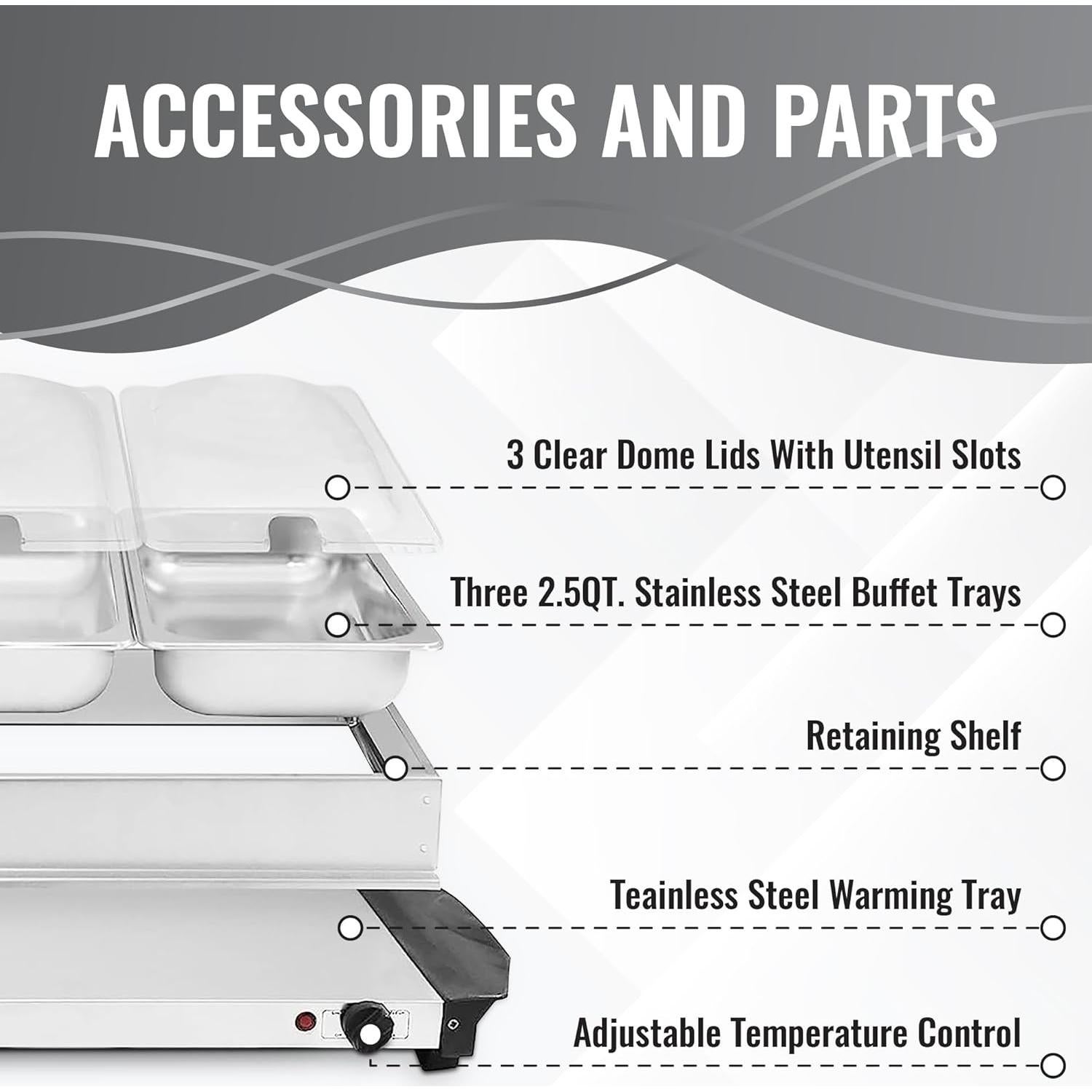Calentador de Comida Eléctrico Alpha Living 3 Bandejas 2.5QT