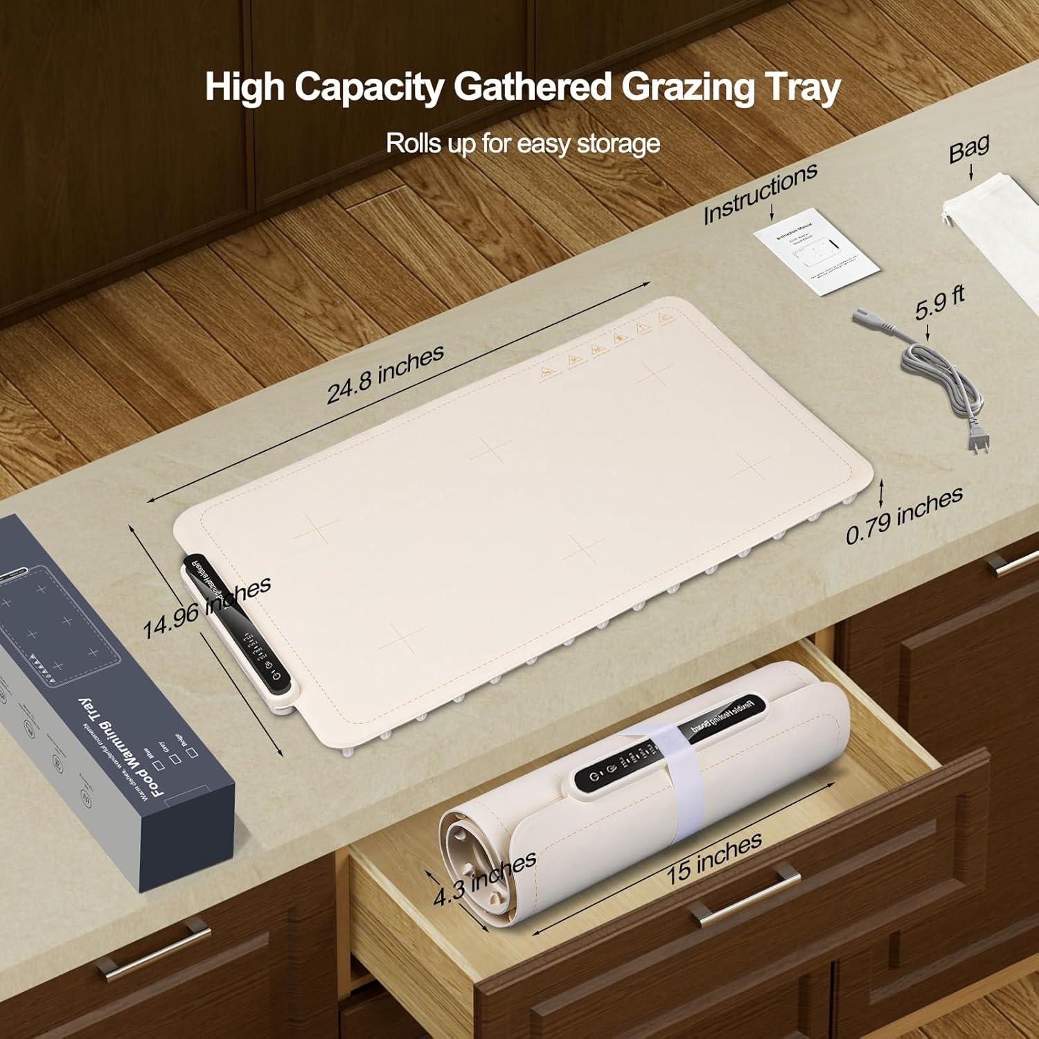 Alfombrilla Calentadora de Comida Qimh 250W 63x37cm Beige