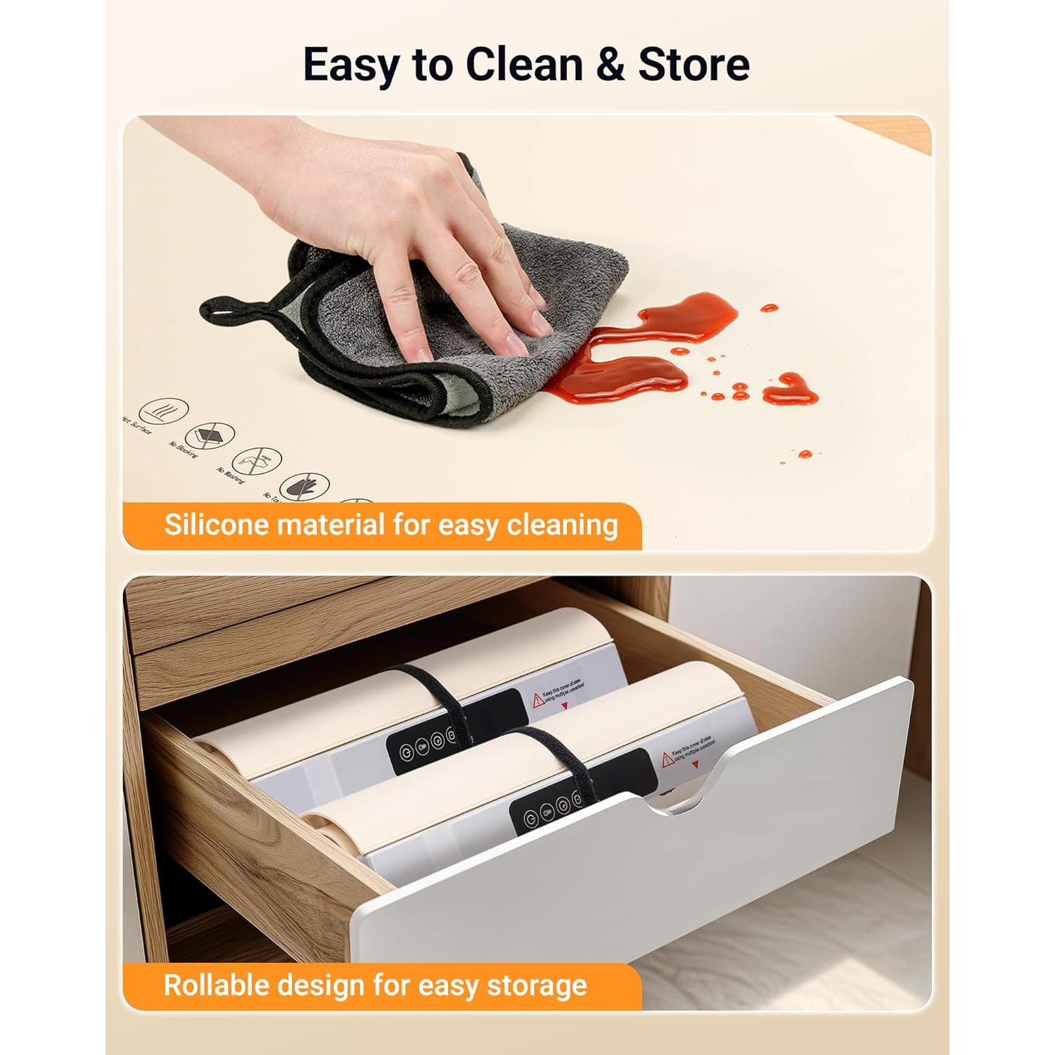 Alfombrilla Calentadora de Comida Gracenal 2 Piezas 7 Temperaturas