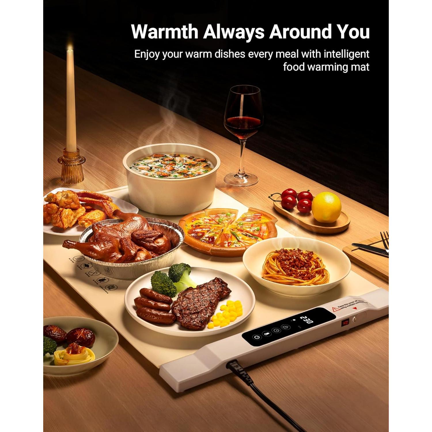 Alfombrilla Calentadora de Comida Gracenal 2 Piezas 7 Temperaturas