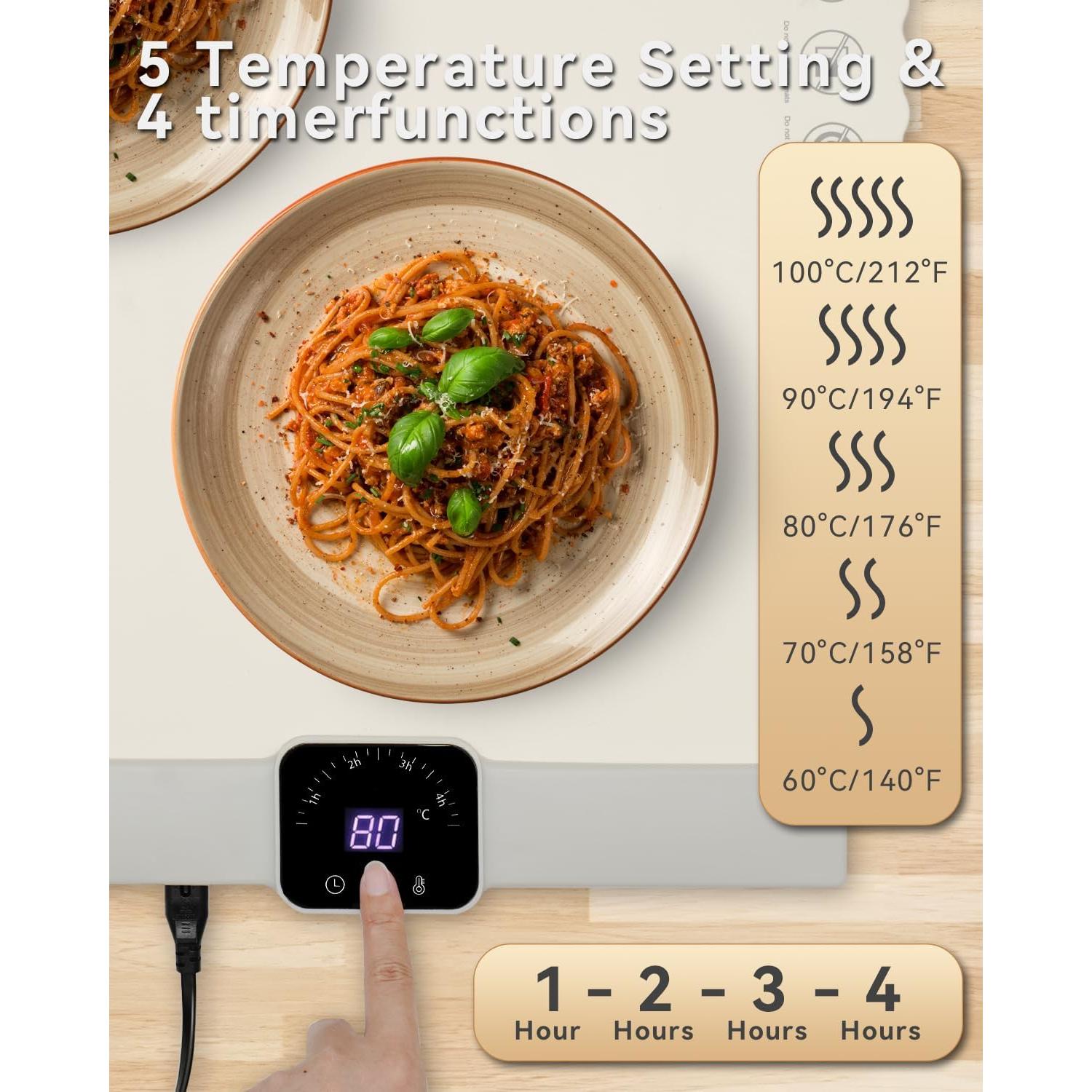 Alfombrilla Calentadora de Comida BRAVESTONE 61x40cm 5 Niveles