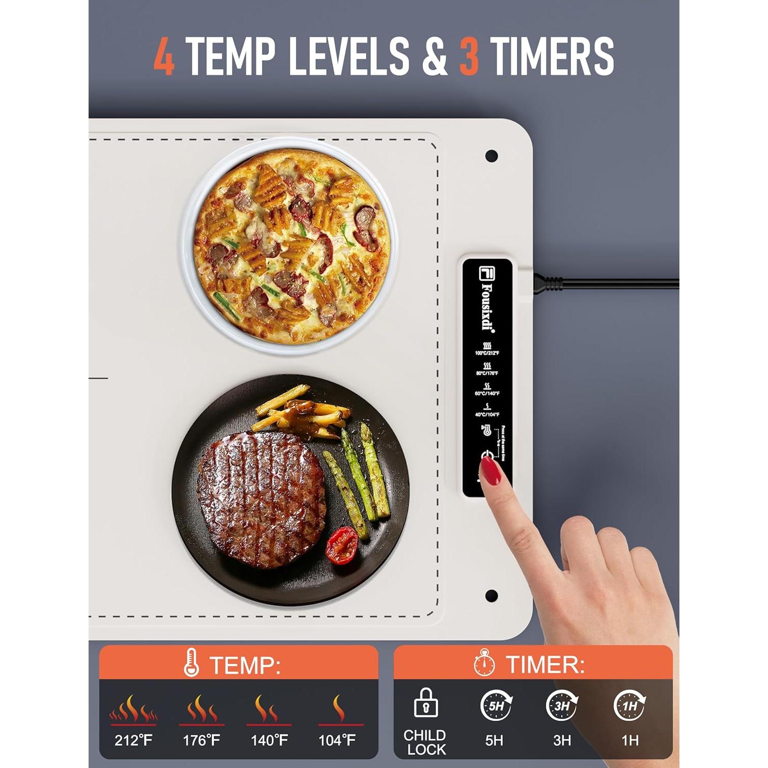 Alfombrilla Eléctrica Calentadora Fousixdi 1.9kg 4 Niveles