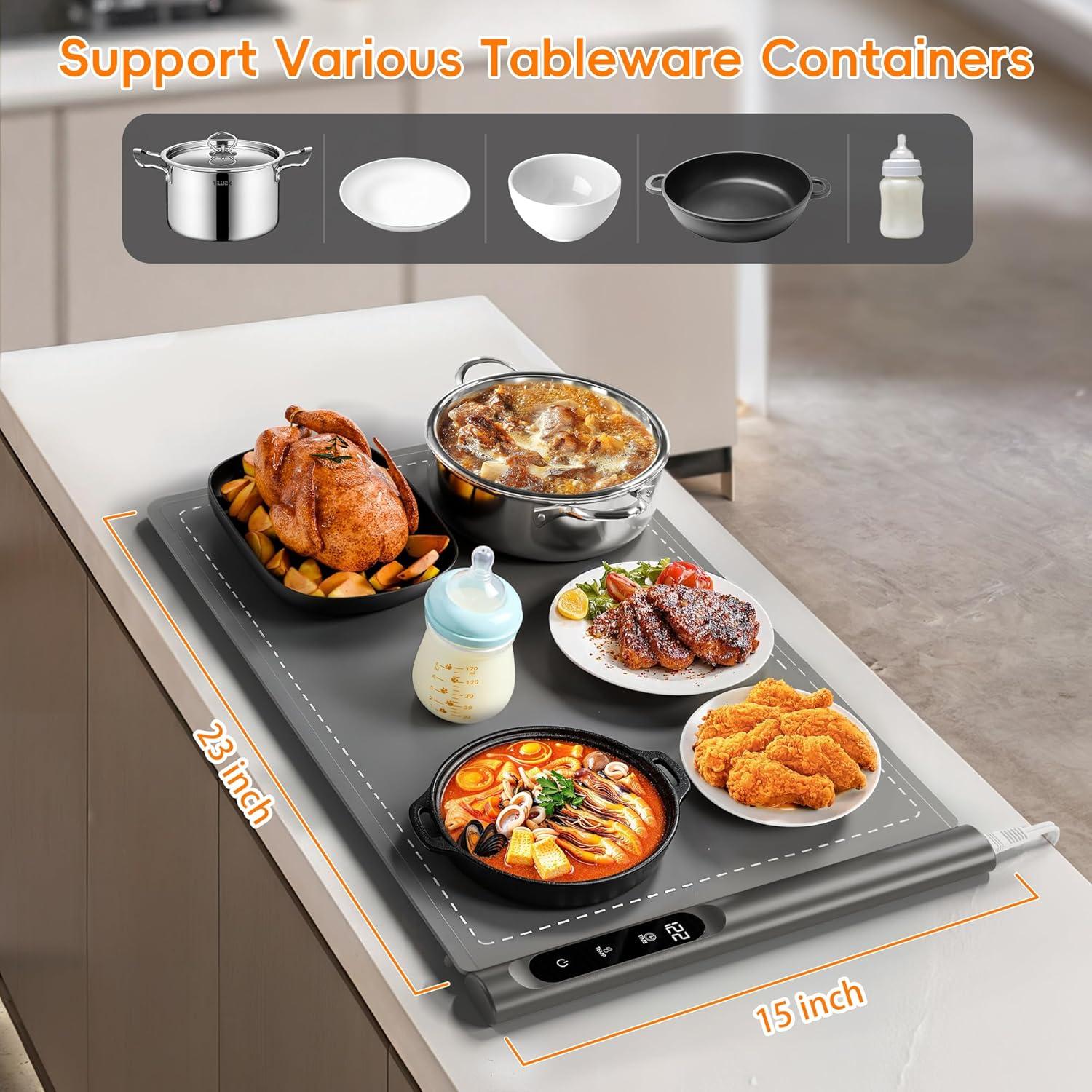 Alfombrilla Calentadora de Comida Newise 500W Gris 58.42x38.10cm