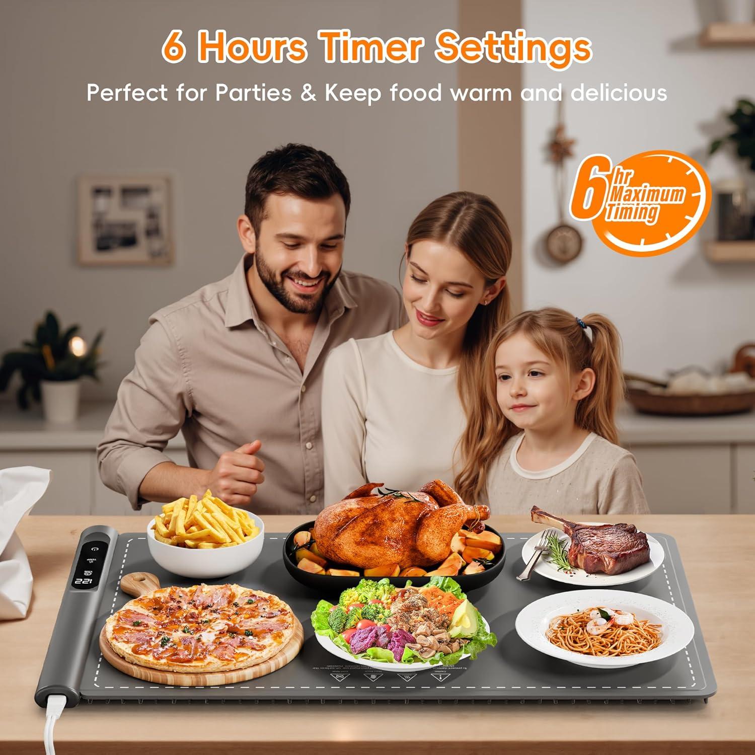 Alfombrilla Calentadora de Comida Newise 500W Gris 58.42x38.10cm