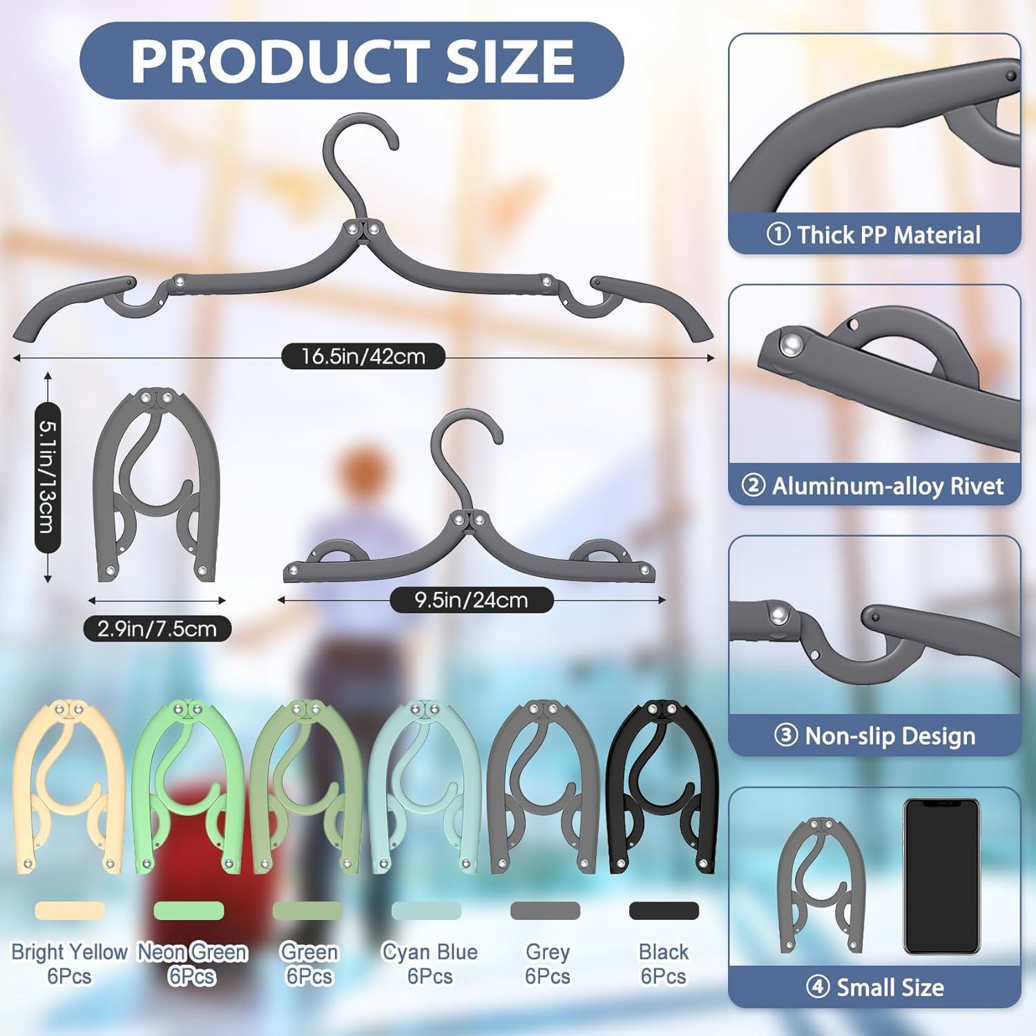 Perchas de Viaje Plegables Besslly 36 Unidades Negro Vivo