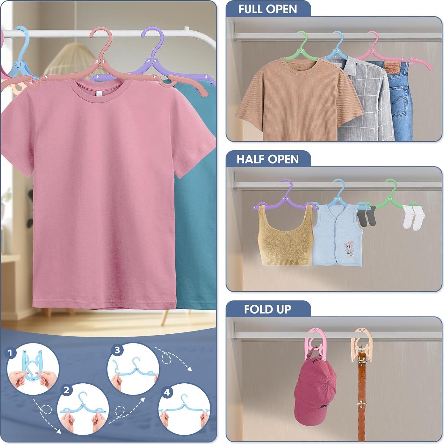 Perchas de Viaje Plegables Besslly 36 Unidades Negro Vivo