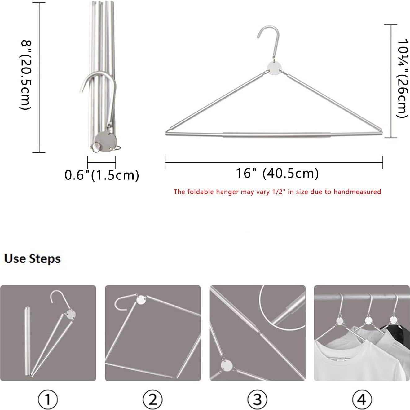 Perchas Plegables de Aluminio Betterall - 3 Unidades Plata