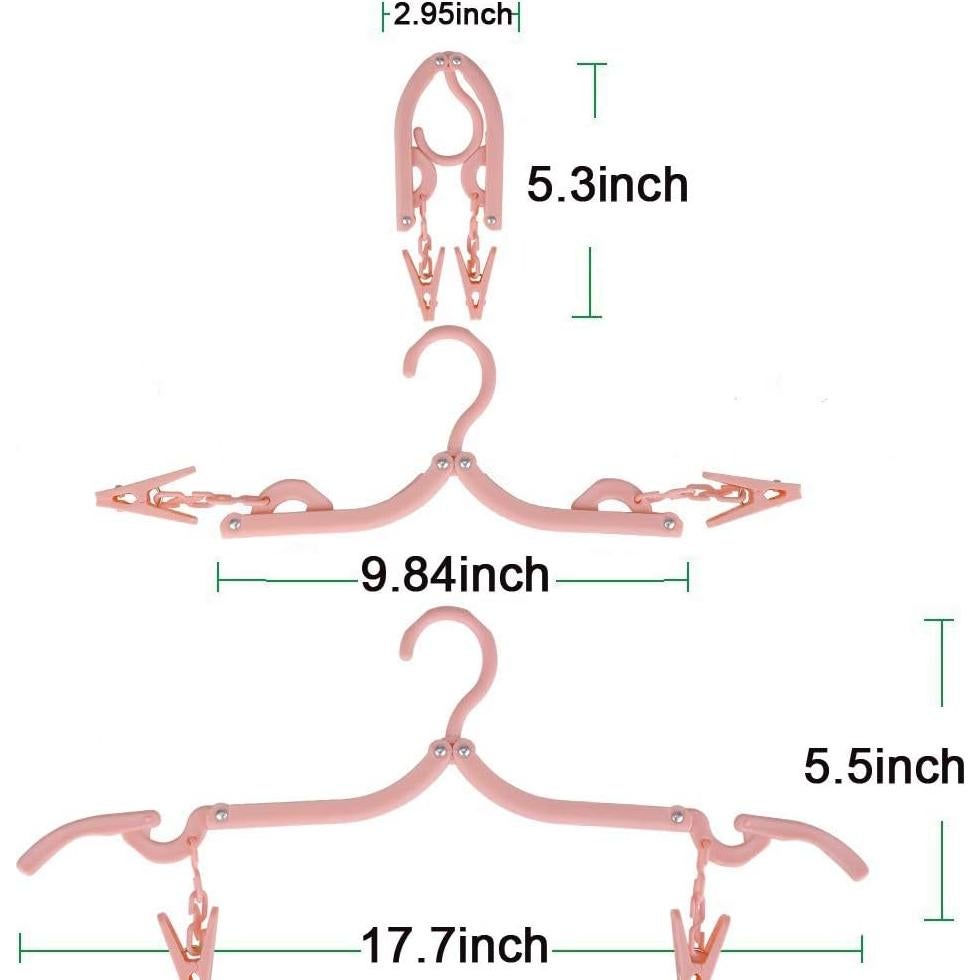 Perchas de Viaje Plegables YOUOWO 12 Pcs con Cuerda 5m