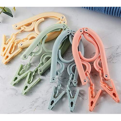 Perchas de Viaje Plegables YOUOWO 12 Pcs con Cuerda 5m