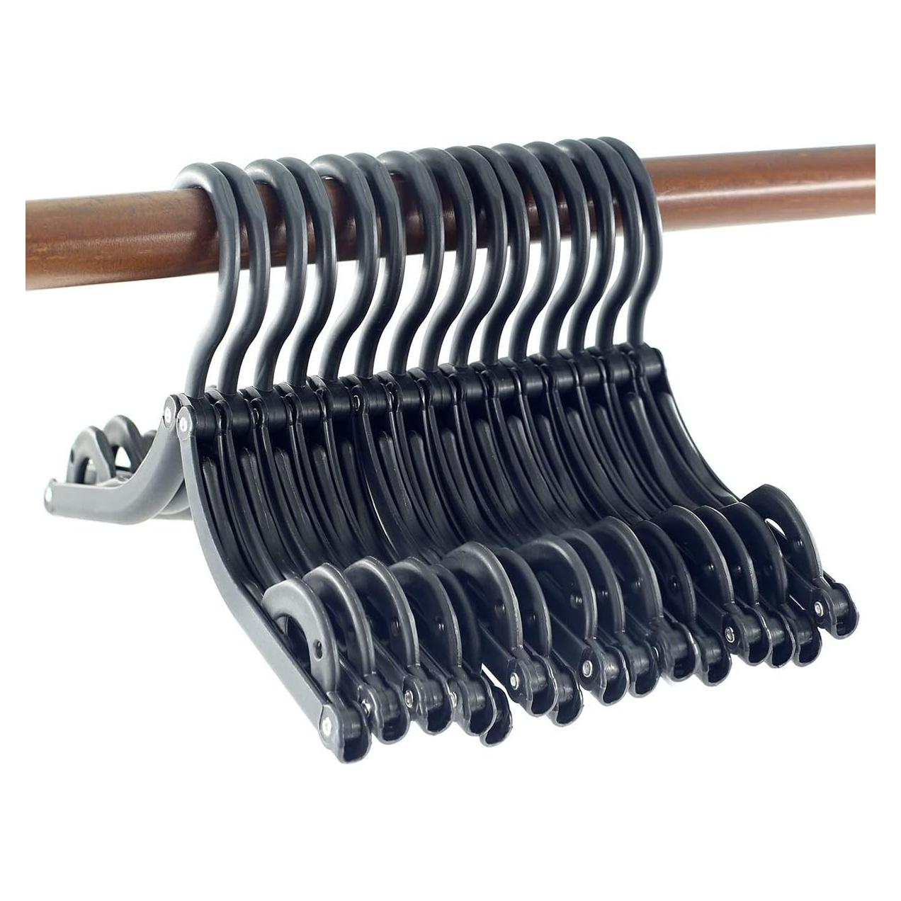 20 Perchas de Viaje Plegables ZCASMOS Antideslizantes Negro Mate