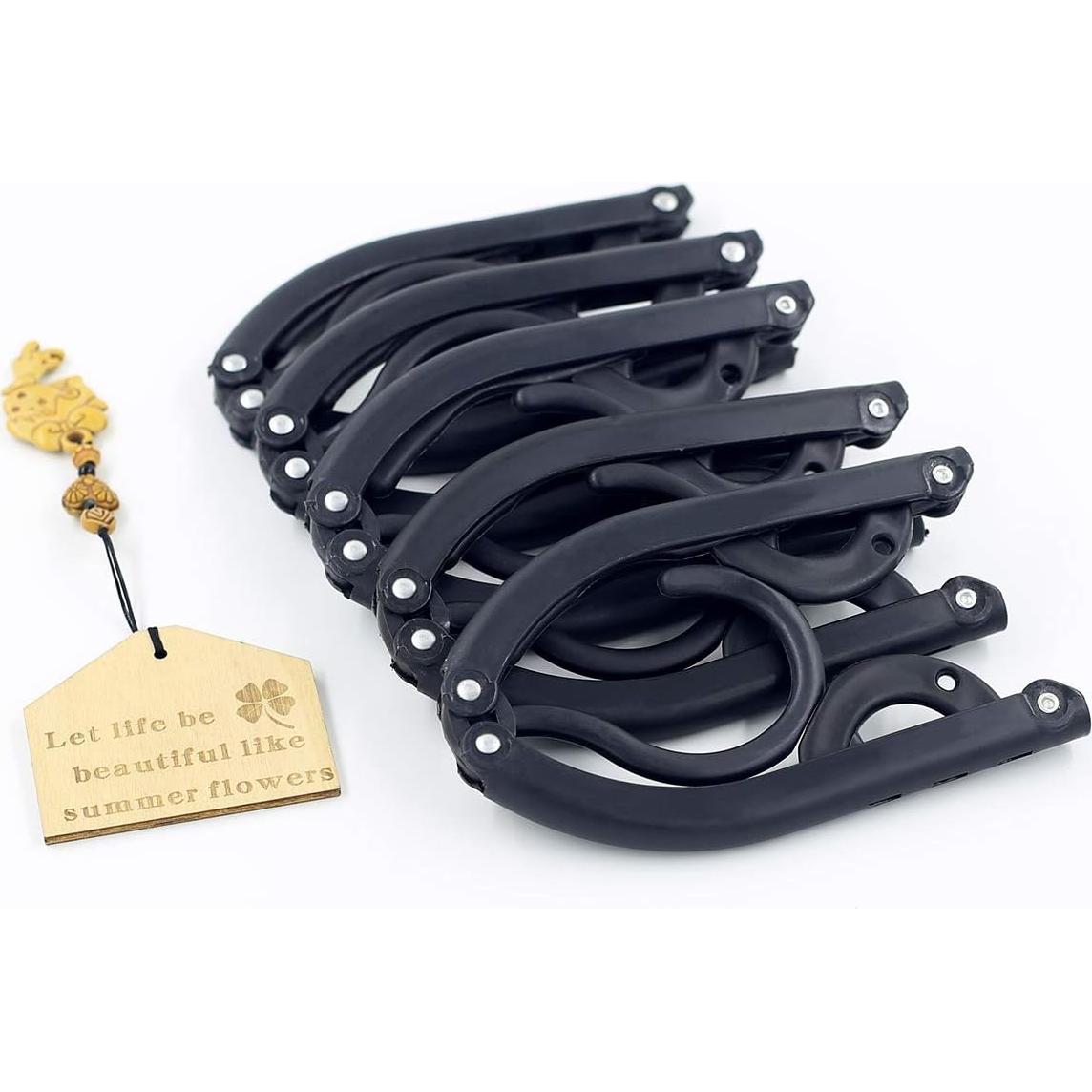 20 Perchas de Viaje Plegables ZCASMOS Antideslizantes Negro Mate