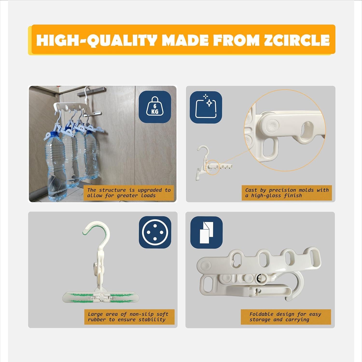 Ganchos sobre la puerta ZCircle con estante plegable 6 kg