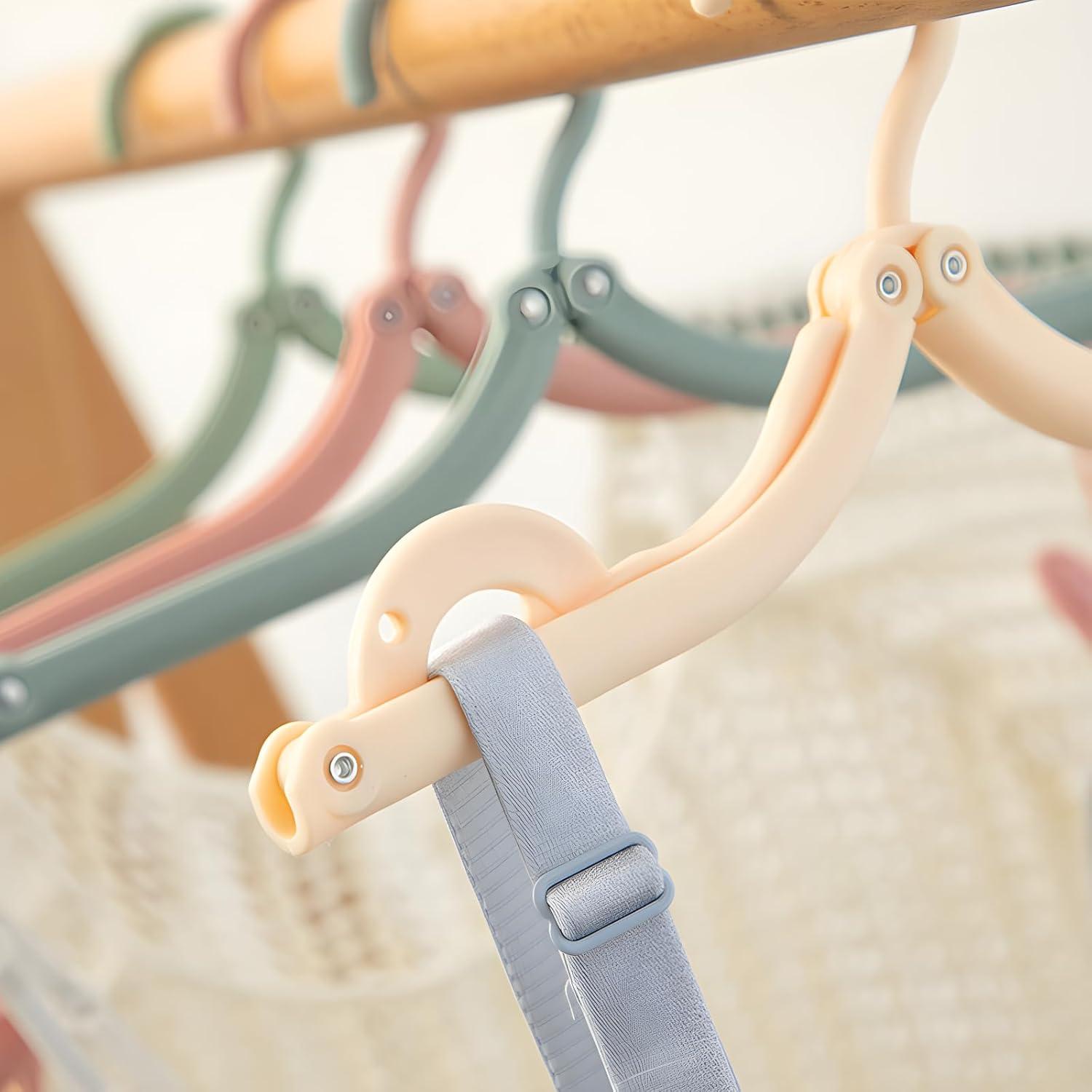 2pcs Portable Colored Folding Clothes Hangers, Portable Folding Travel Hangers, Clothes Drying Rack for Travel and Home Blue