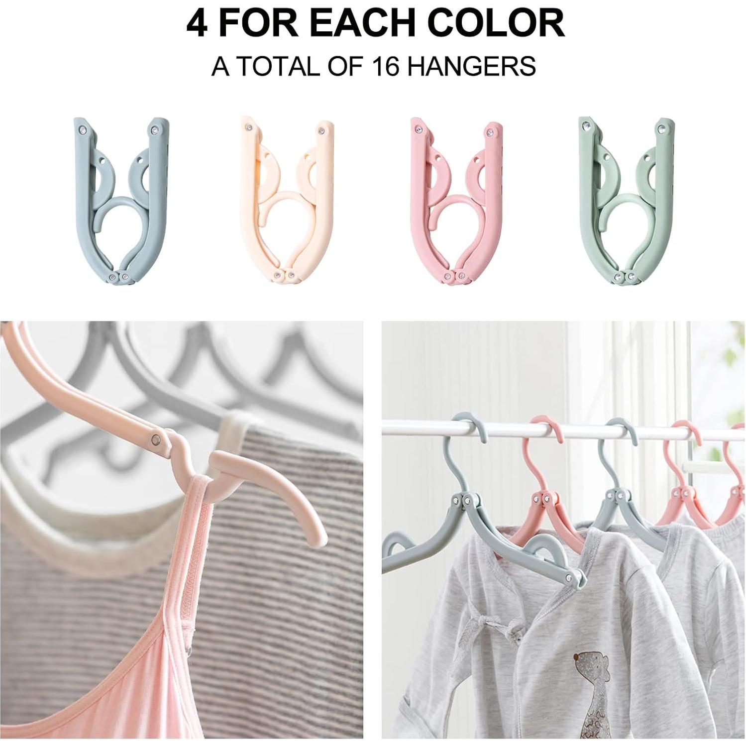 Perchas Plegables Coloridas XIACIBDUS 16 Piezas Antideslizantes