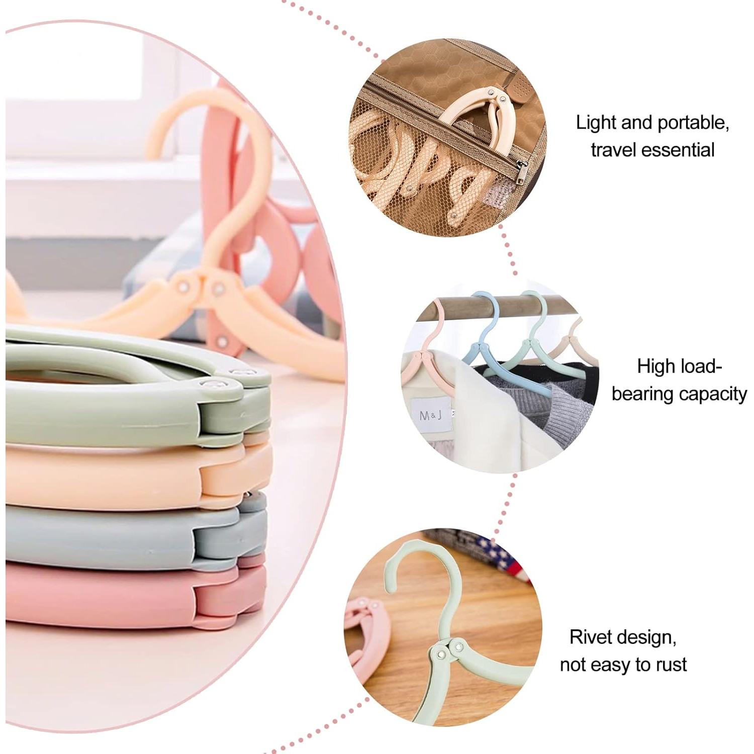 Perchas Plegables Coloridas XIACIBDUS 16 Piezas Antideslizantes