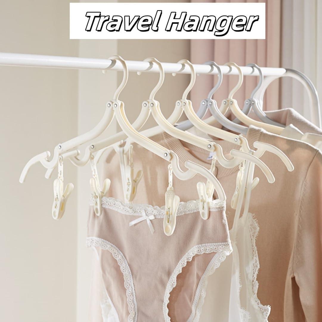 Perchas de Viaje Plegables XBUYTO 12pcs Ahorra Espacio Negro