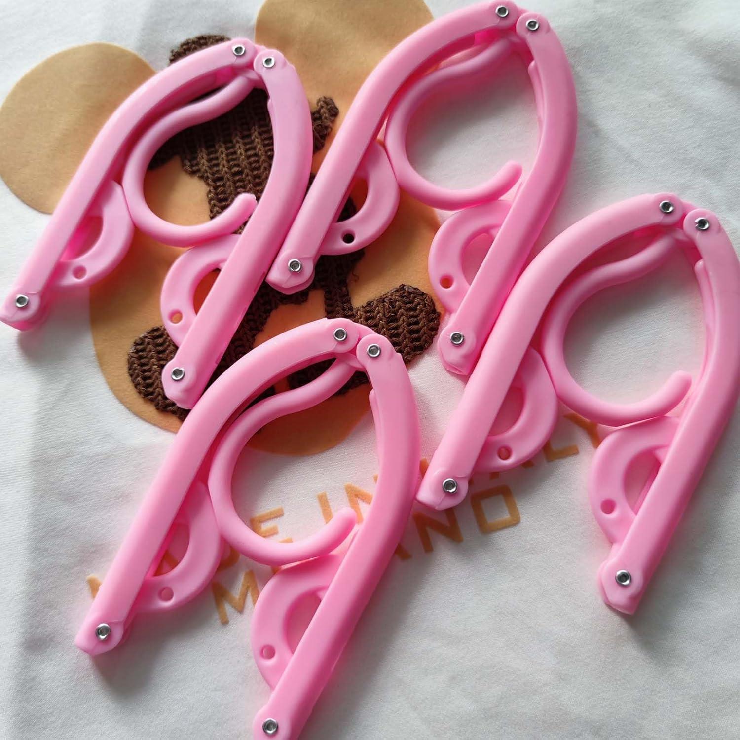 11 Perchas de Viaje Plegables BWXXXR Rosa para Ropa