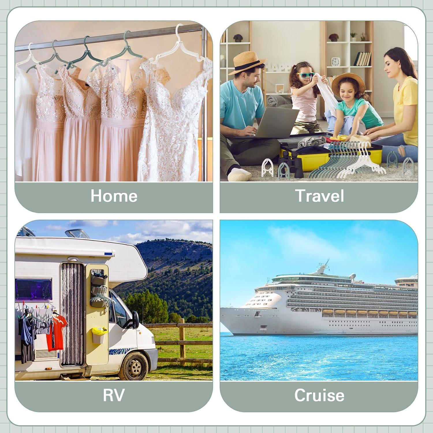 12 Perchas Plegables de Viaje Teenyyou Antideslizantes