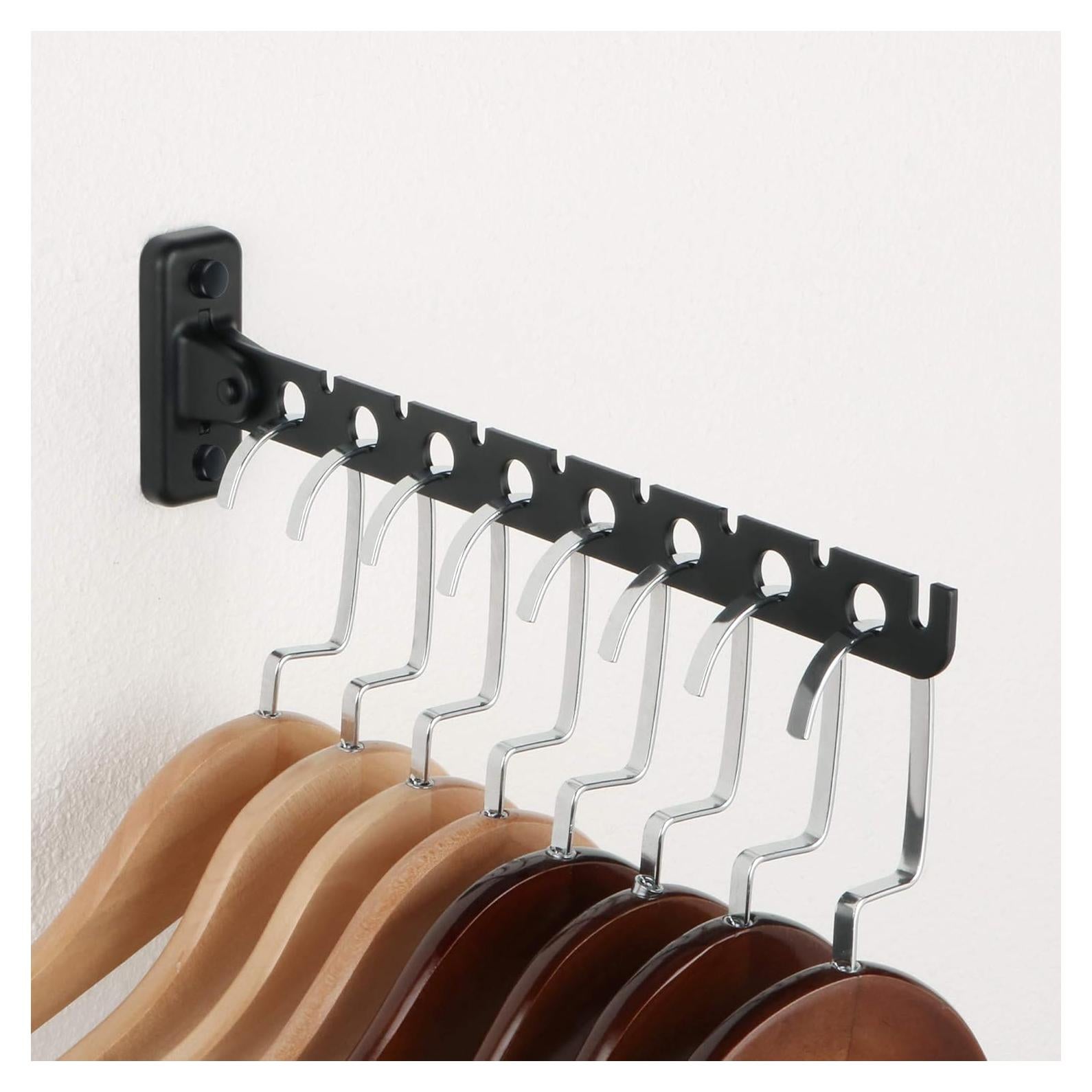 Perchero Plegable Alise YHD1008-B Negro Acero Inoxidable 8 Ganchos