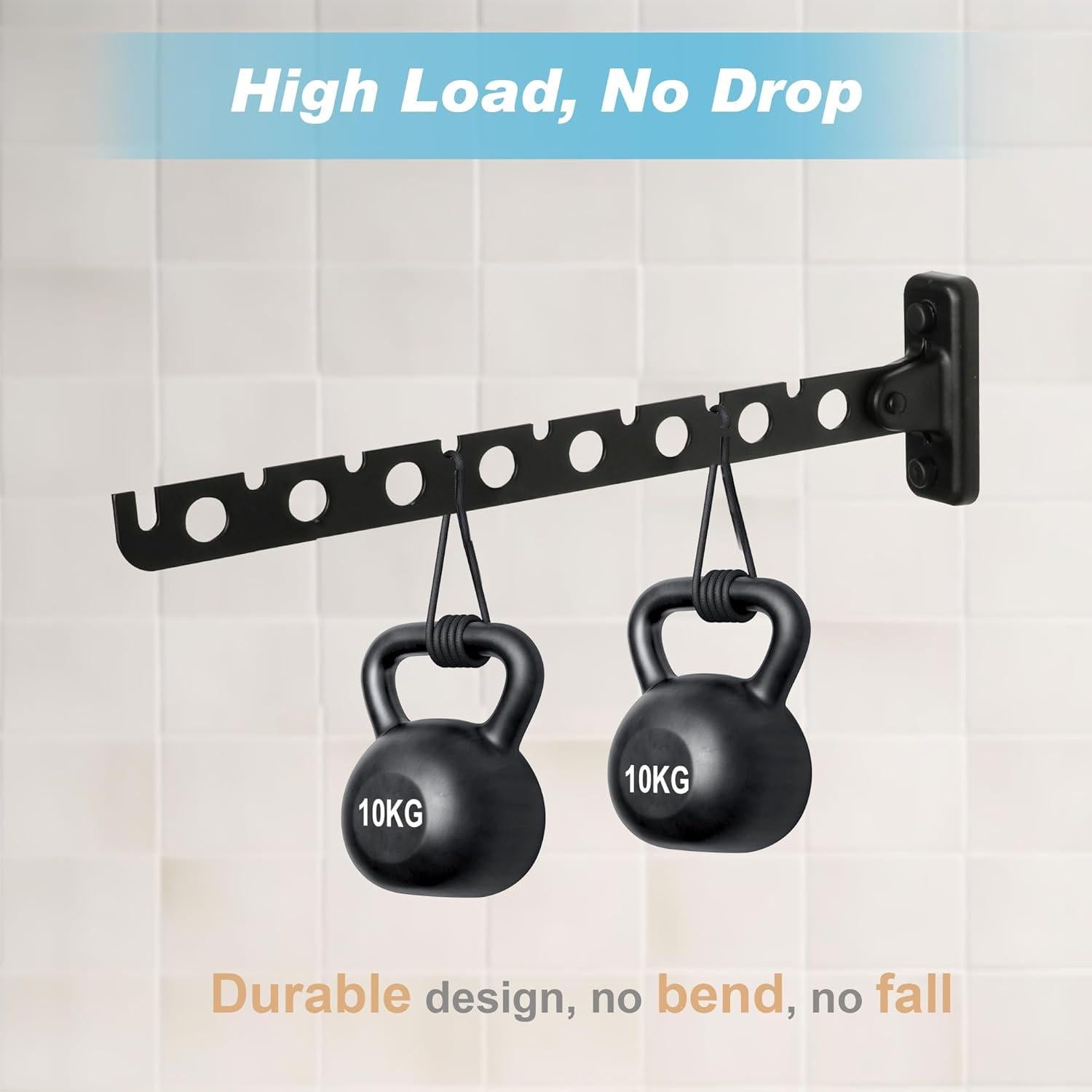 Perchero Plegable Alise YHD1008-B Negro Acero Inoxidable 8 Ganchos