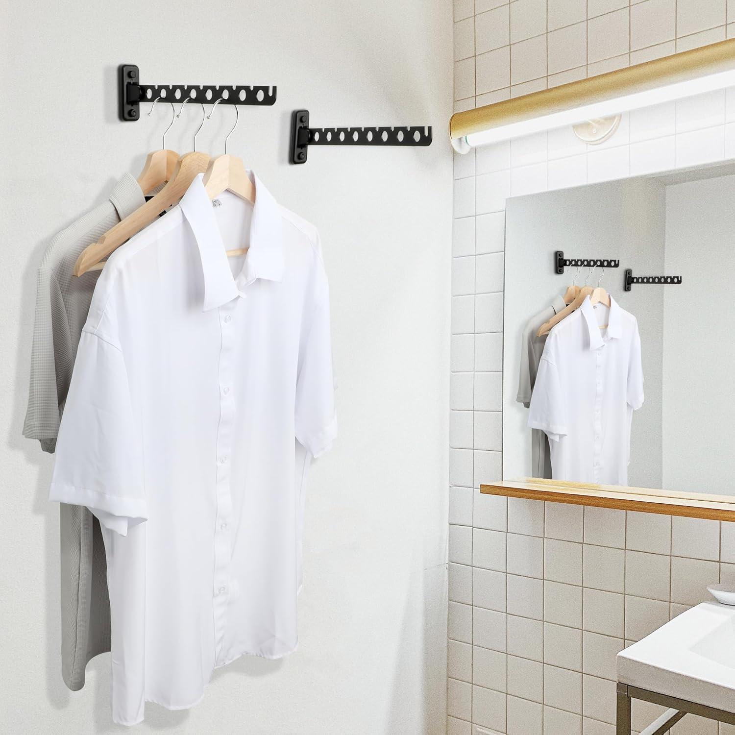 Perchero Plegable Alise YHD1008-B Negro Acero Inoxidable 8 Ganchos