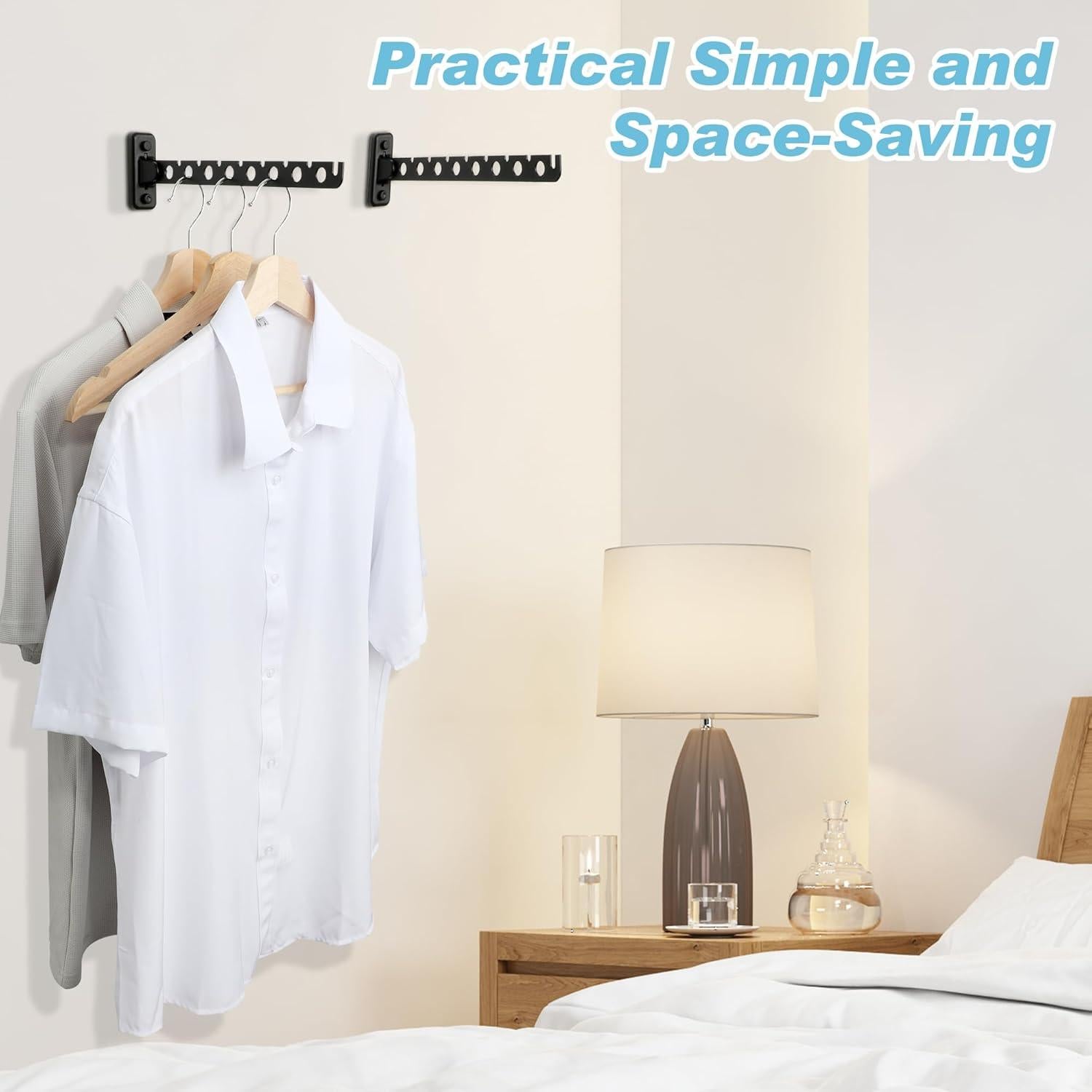 Perchero Plegable Alise YHD1008-B Negro Acero Inoxidable 8 Ganchos