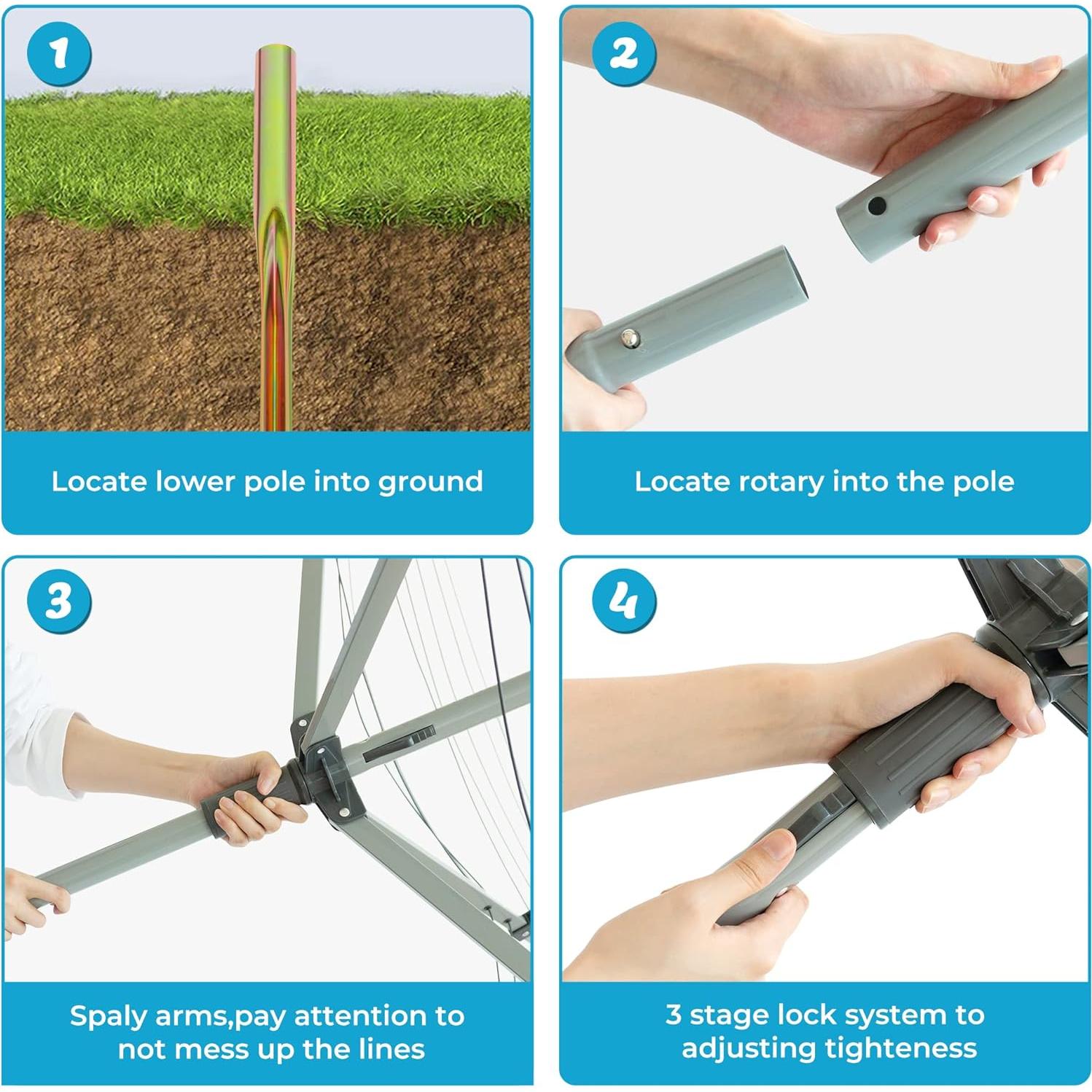 Soporte de Secado de Ropa Exterior Rotatorio JS HANGER 39.93m