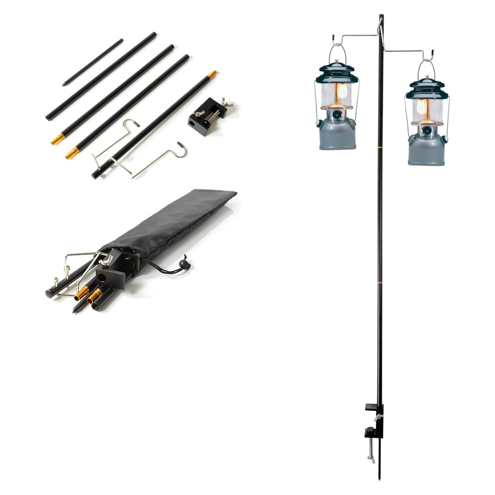 Soporte de Linterna de Camping Phuma - Aluminio Negro Ajustable