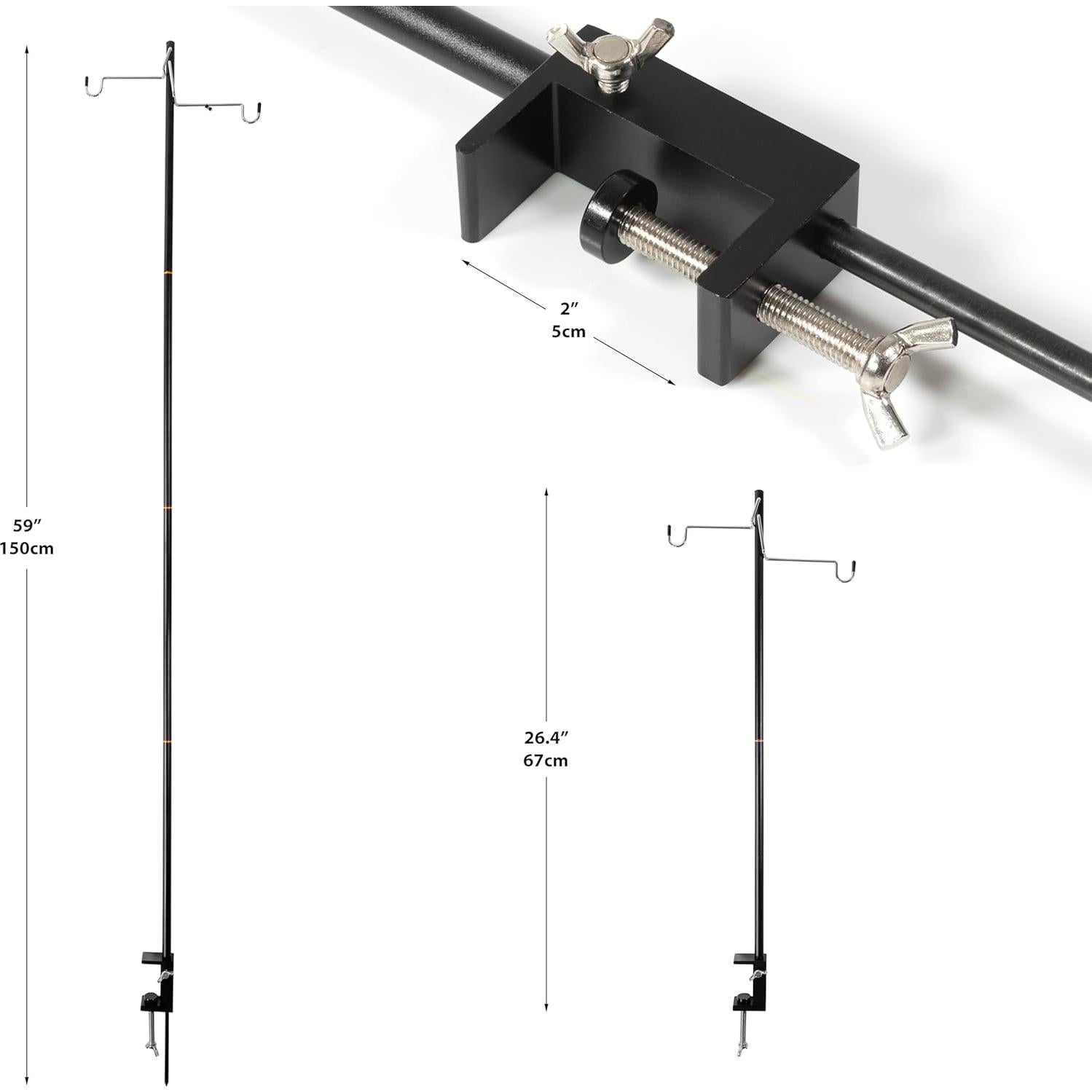 Soporte de Linterna de Camping Phuma - Aluminio Negro Ajustable