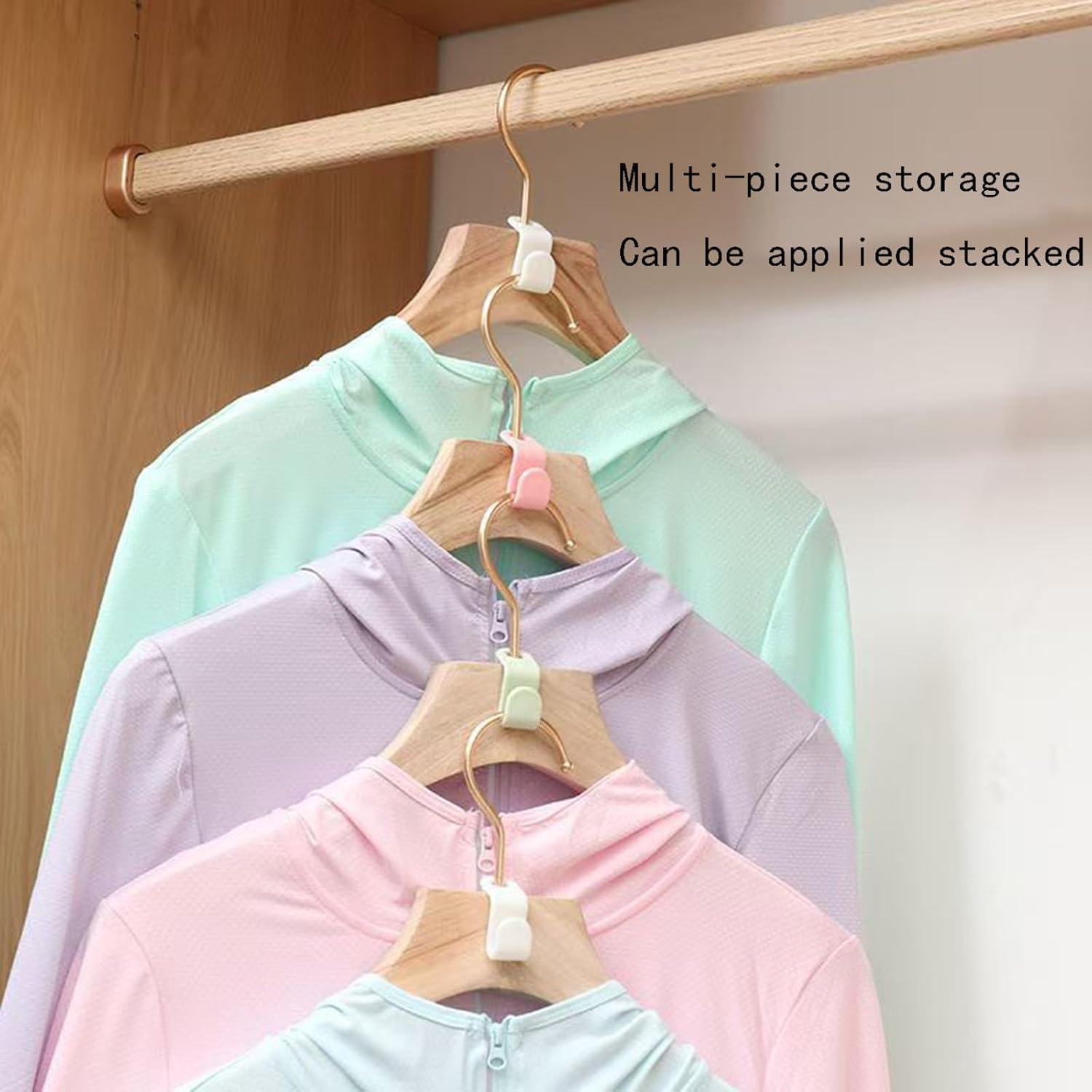 8Pcs Hangers with Clips and 8Pcs Hanger Hooks,Folding Space Saving Hanger Hooks for Clothes Pants Shirts Socks- Storage Bag for Travel